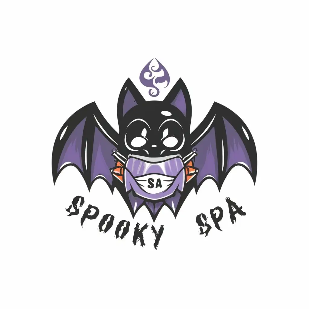 a logo design,with the text "spooky spa", main symbol:goth esthetician bat,Moderate,clear background