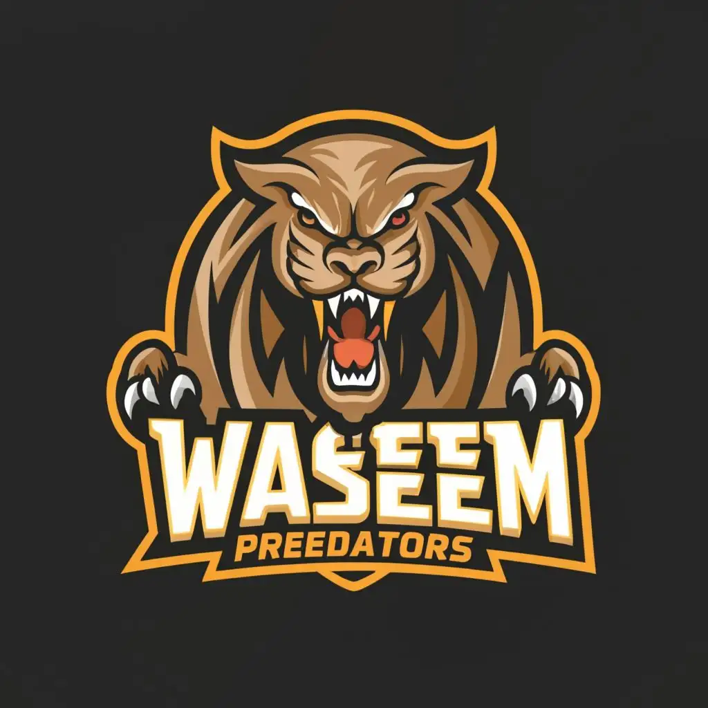 a logo design,with the text "WASEEM PREDATORS ", main symbol:WASEEM PREDATORS ,Moderate,clear background