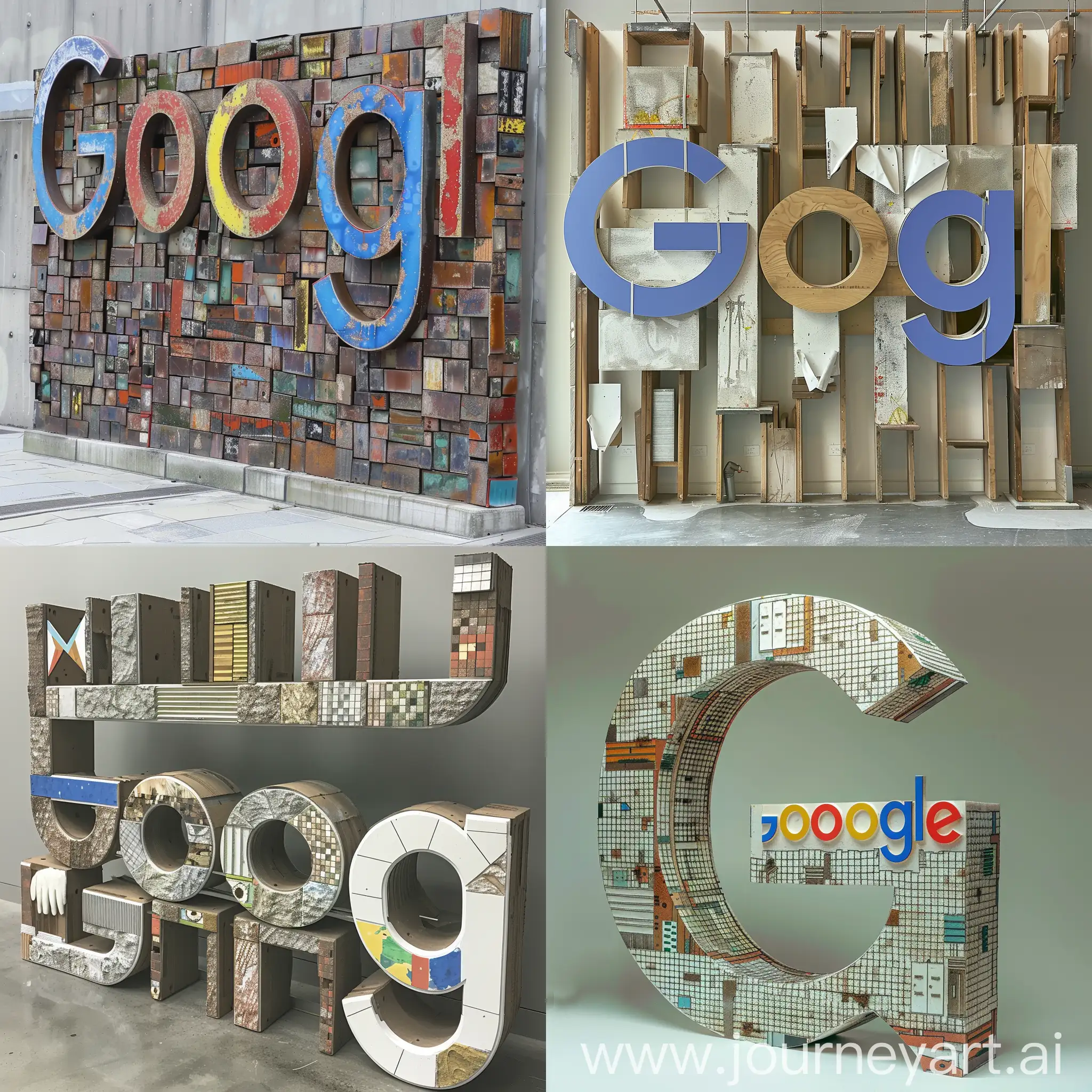 Fill in the word Google with architectural elements and textures