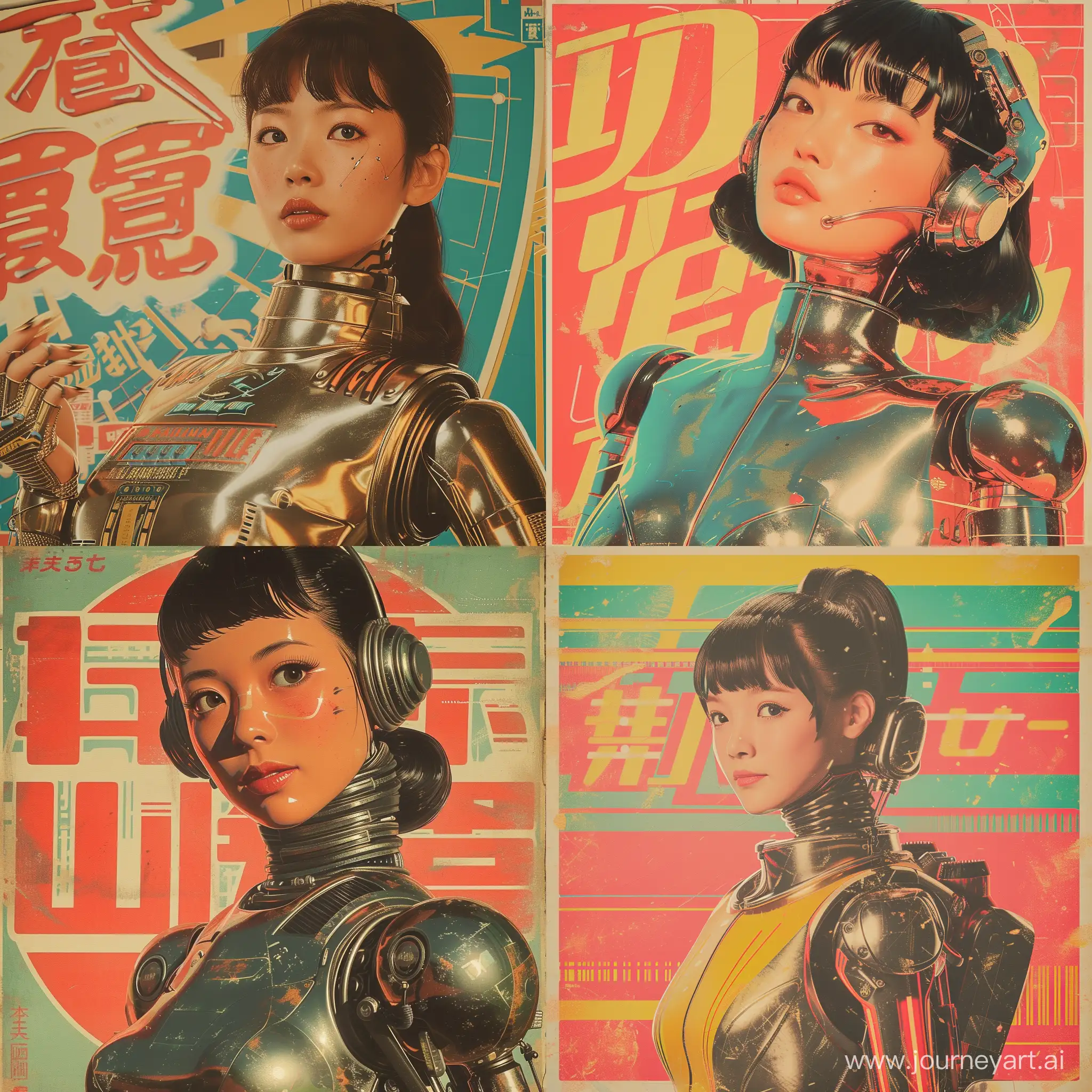 Retro-Bionic-Asian-Bombshell-Japanese-Pulp-Poster-Art-by-Hajime-Sorayama