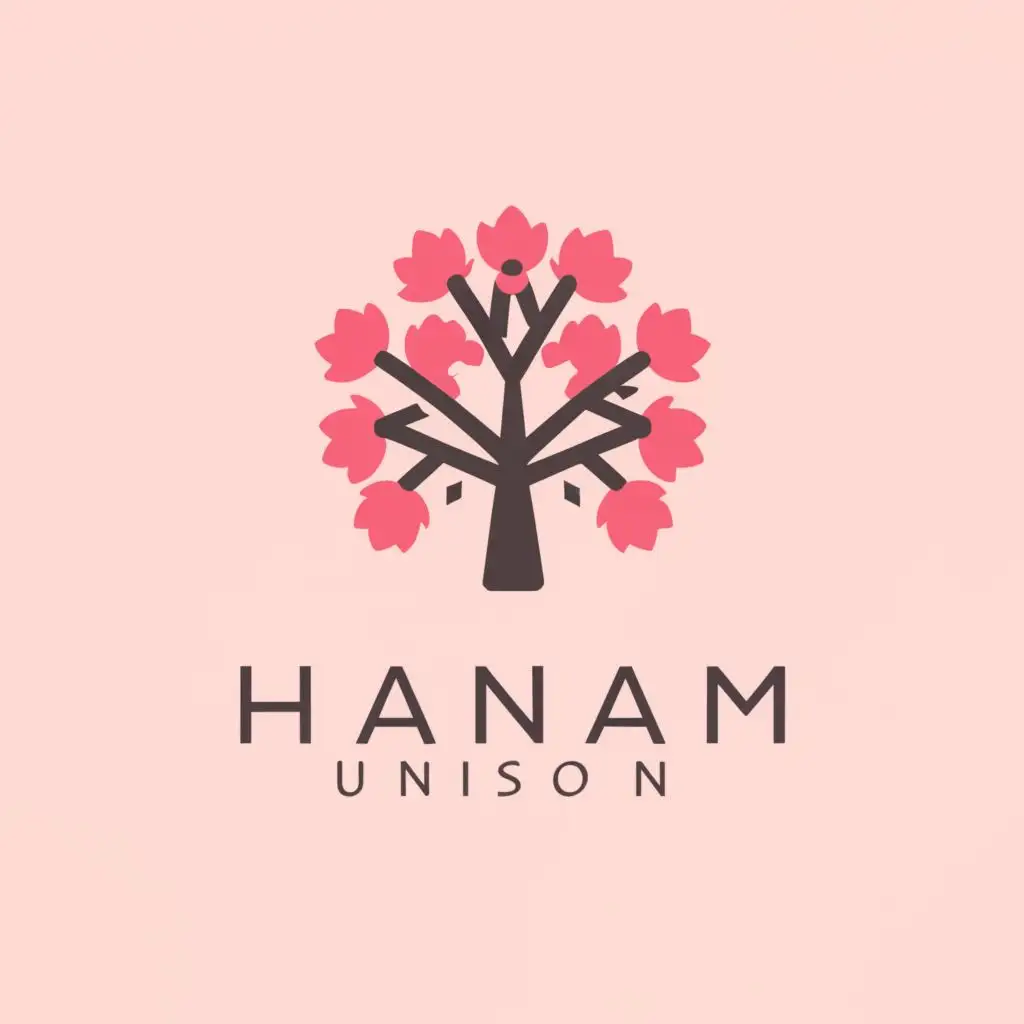 a logo design,with the text "Hanami Unison ", main symbol:Hanami Unison
,complex,clear background