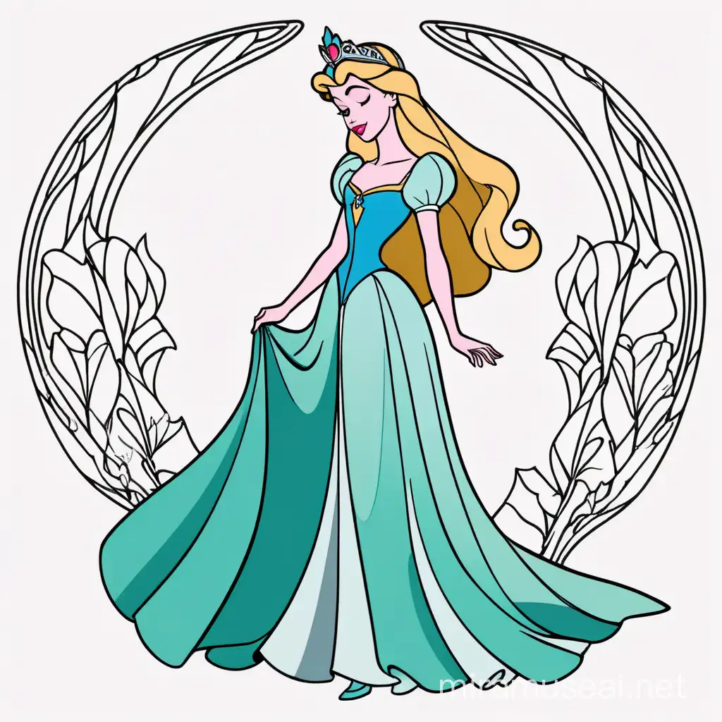 Princess Aurora Minimalist Vector Art