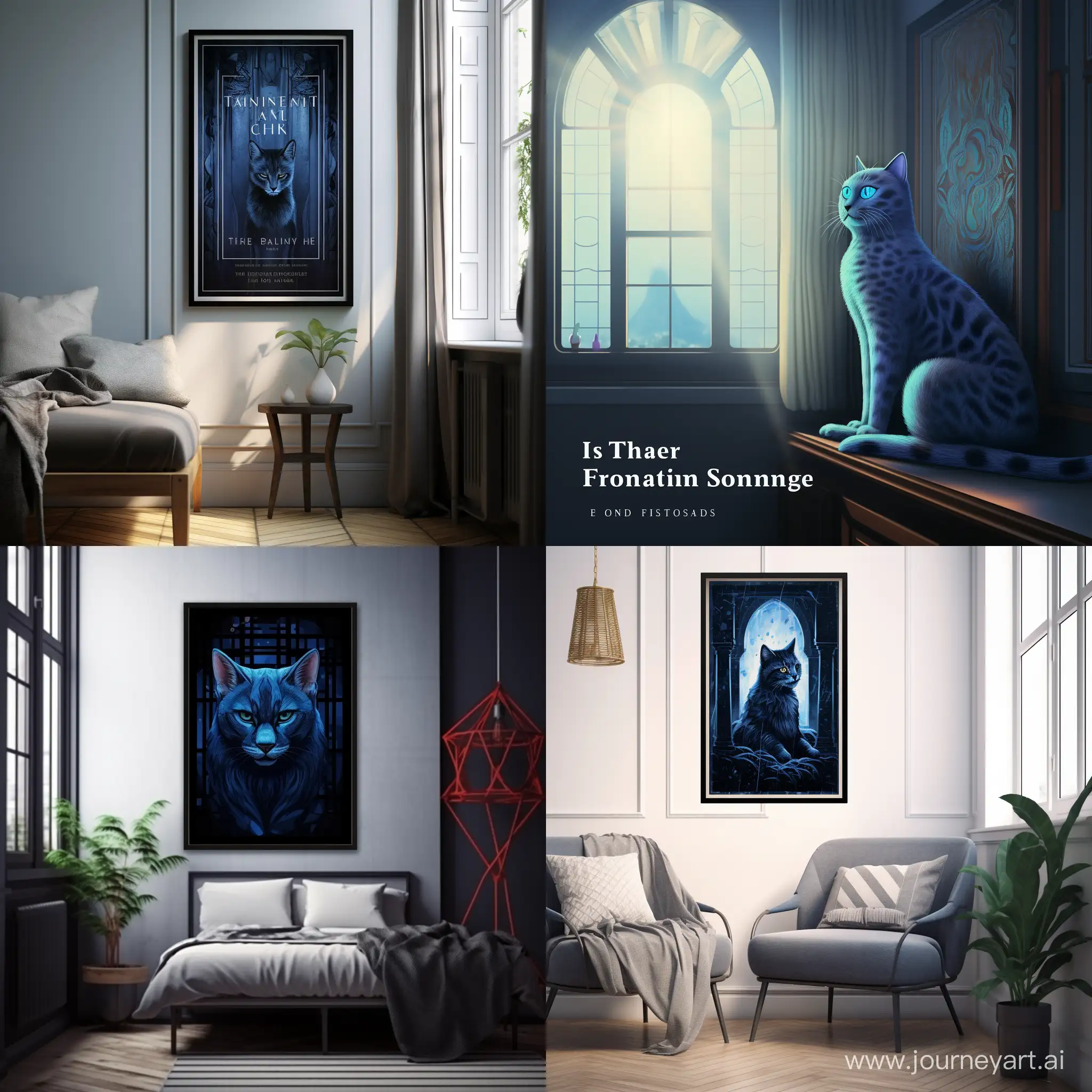 Enigmatic-Blue-Cat-Basks-in-Illuminated-Window-Fantasy-Movie-Poster