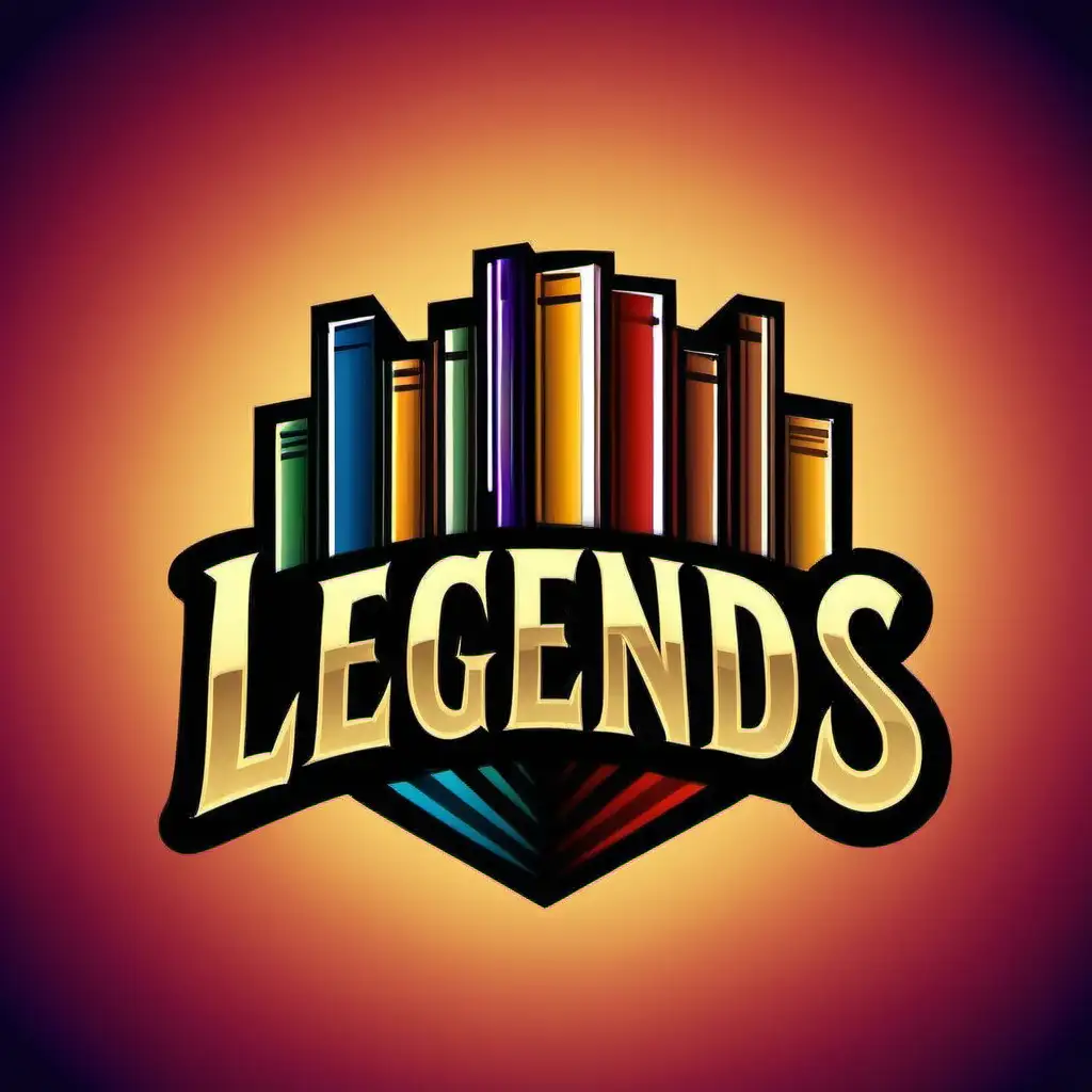 colourful logo for "legends bookshelf"