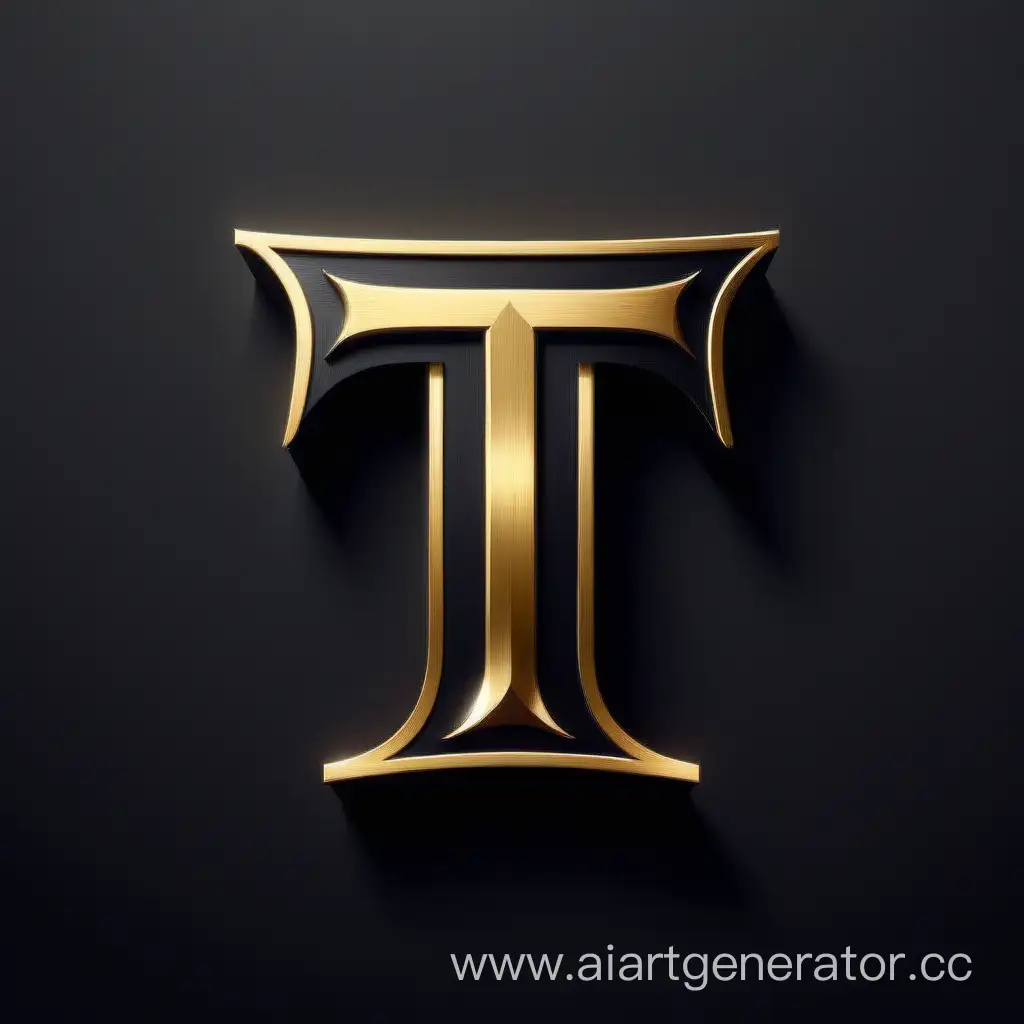 Логотип с буквой "Т" в черно-золотом цвете