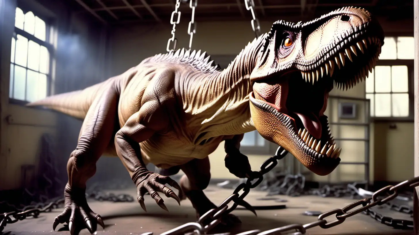 Escape of TRex Chaos Unleashed in 1980s Facility