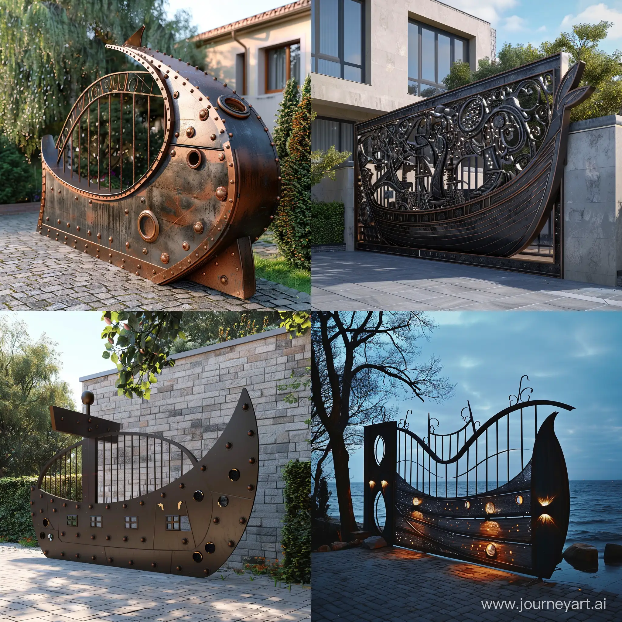 Nautical-Elegance-Shipshaped-Gate-Design-with-Unique-Features