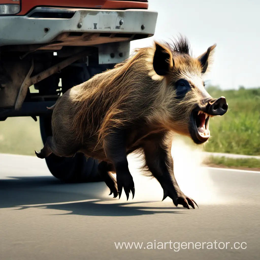 Boars-Daring-Encounter-with-Oncoming-Truck