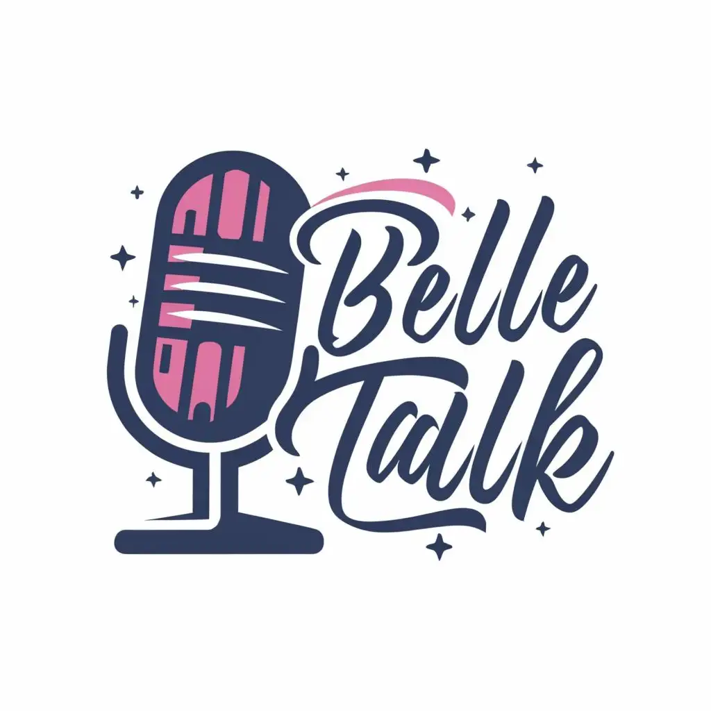 logo, Microphone, with the text "Belle Talk", typography, be used in Entertainment industry