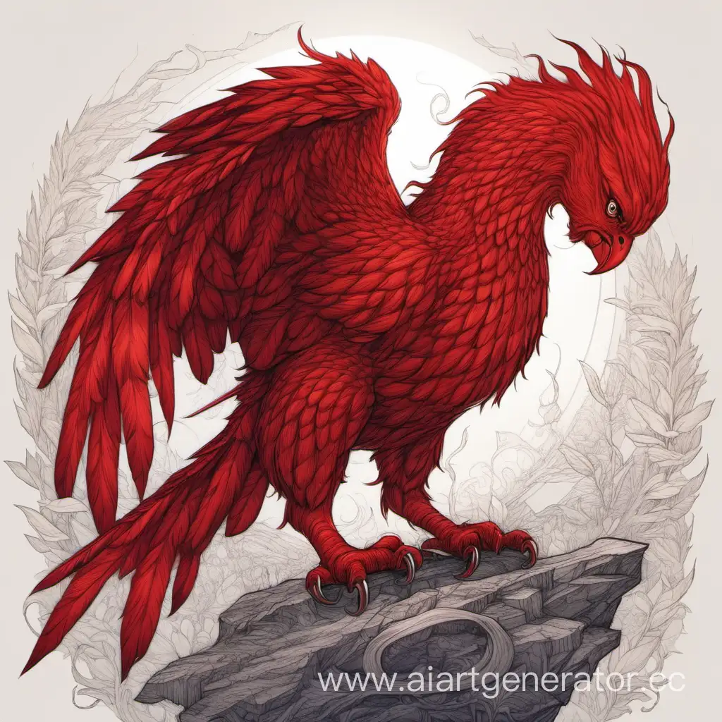 Majestic-Scarlet-Griffin-in-Enchanted-Forest-Mystical-Fantasy-Art