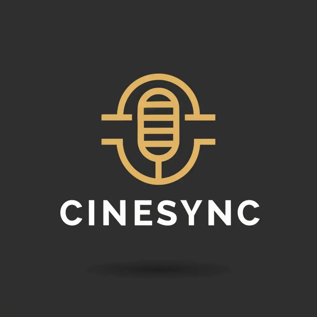 a logo design,with the text "CineSync", main symbol:a microphone,Minimalistic,be used in Technology industry,clear background