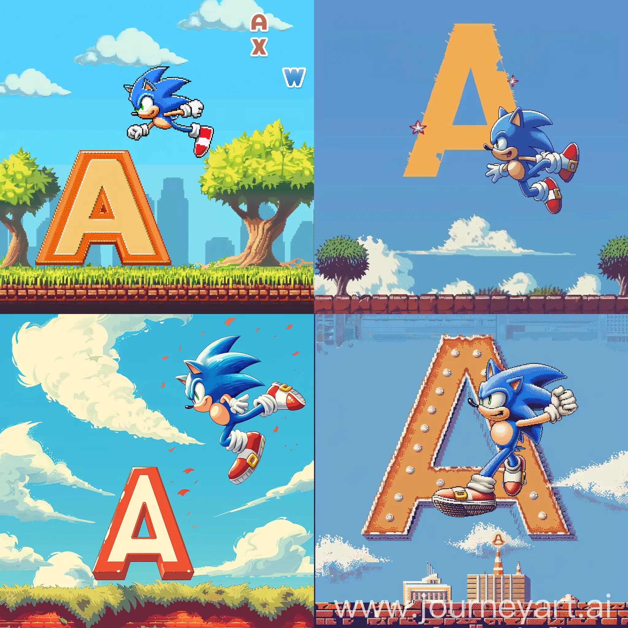 Retro-SideScrolling-Adventure-SonicLike-Character-Leaping-Over-Letter-A