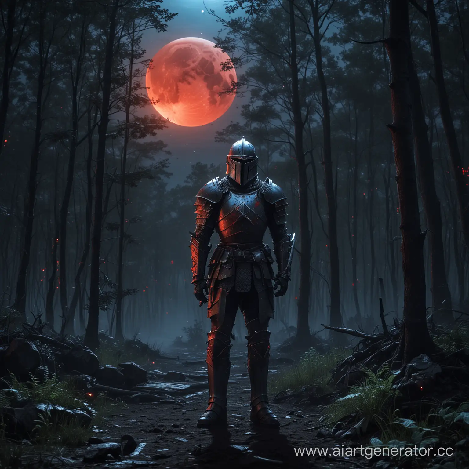 Knight-in-Red-Moonlight-After-Battle