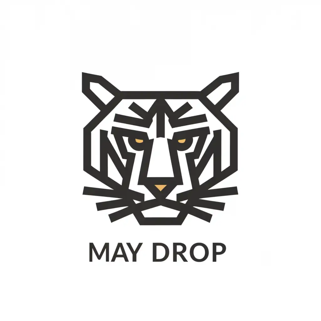 a logo design,with the text "May drop", main symbol:Bangle tiger face,Minimalistic,clear background