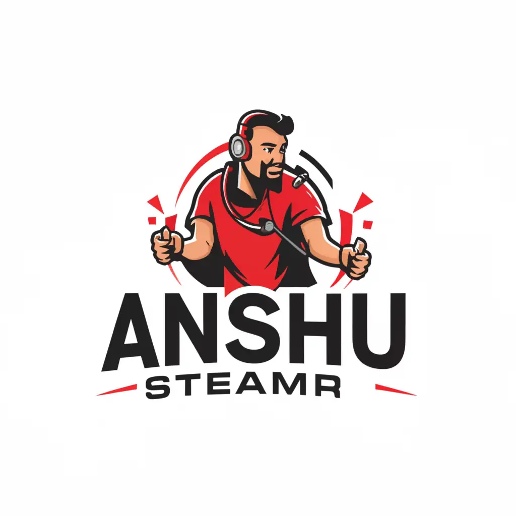 LOGO-Design-For-Anshu-Steamer-Dynamic-Fusion-of-YouTube-Logo-and-Gaming-Atmosphere