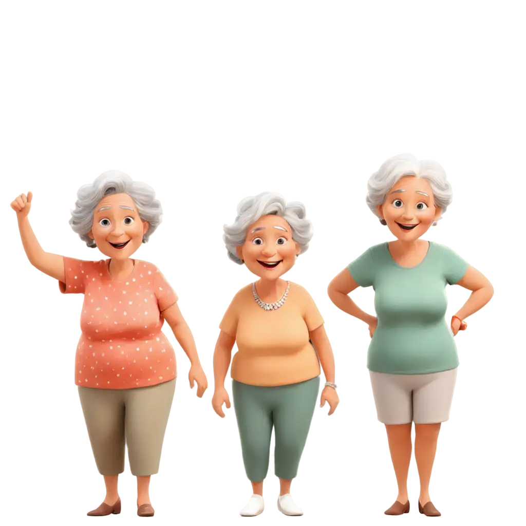 Charming-Cartoon-PNG-Image-Group-of-Adorable-Grandmothers