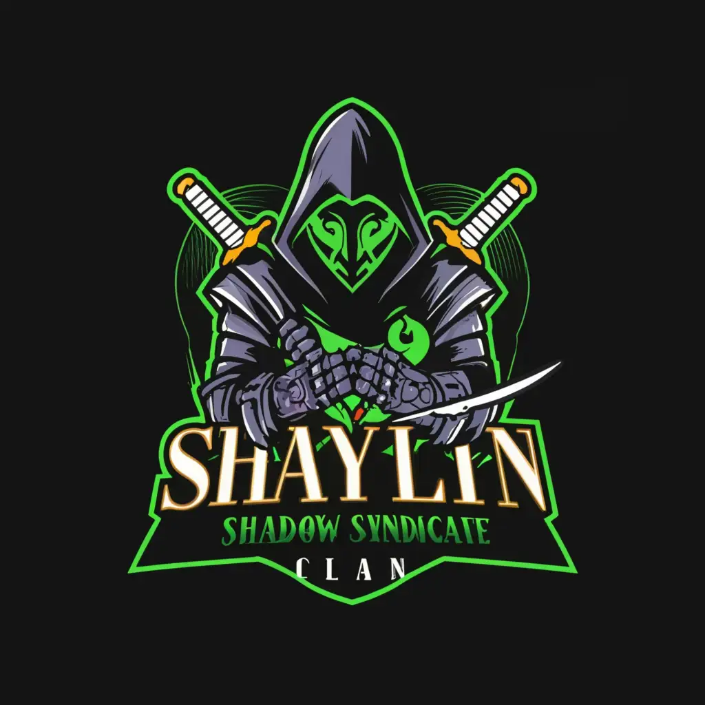 Logo-Design-for-ShAyLiN-Shadow-Syndicate-Clan-Dark-Assassin-with-Toxic-Elements-on-Clear-Background