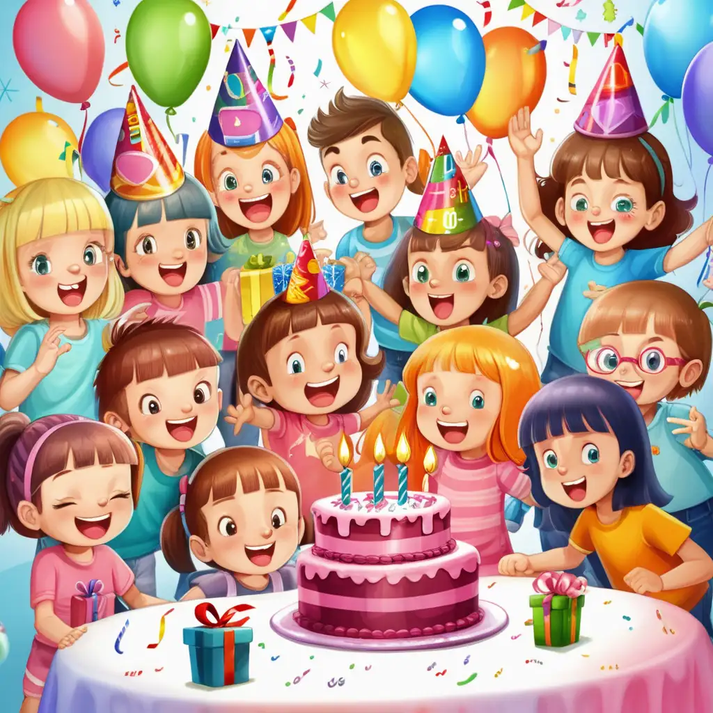 Vibrant Birthday Party Celebration with Joyful Children