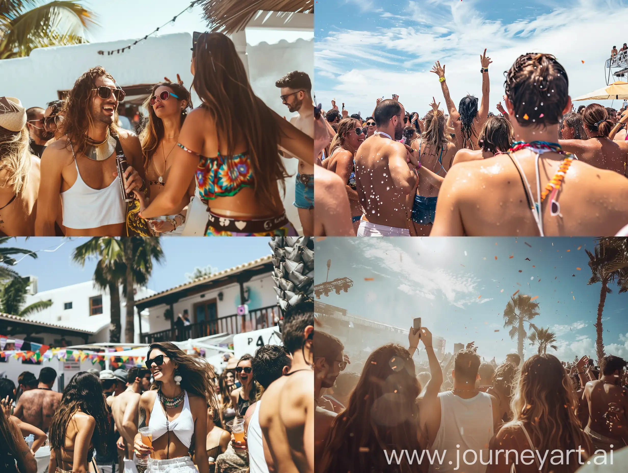 **ibiza partying daytime real photography