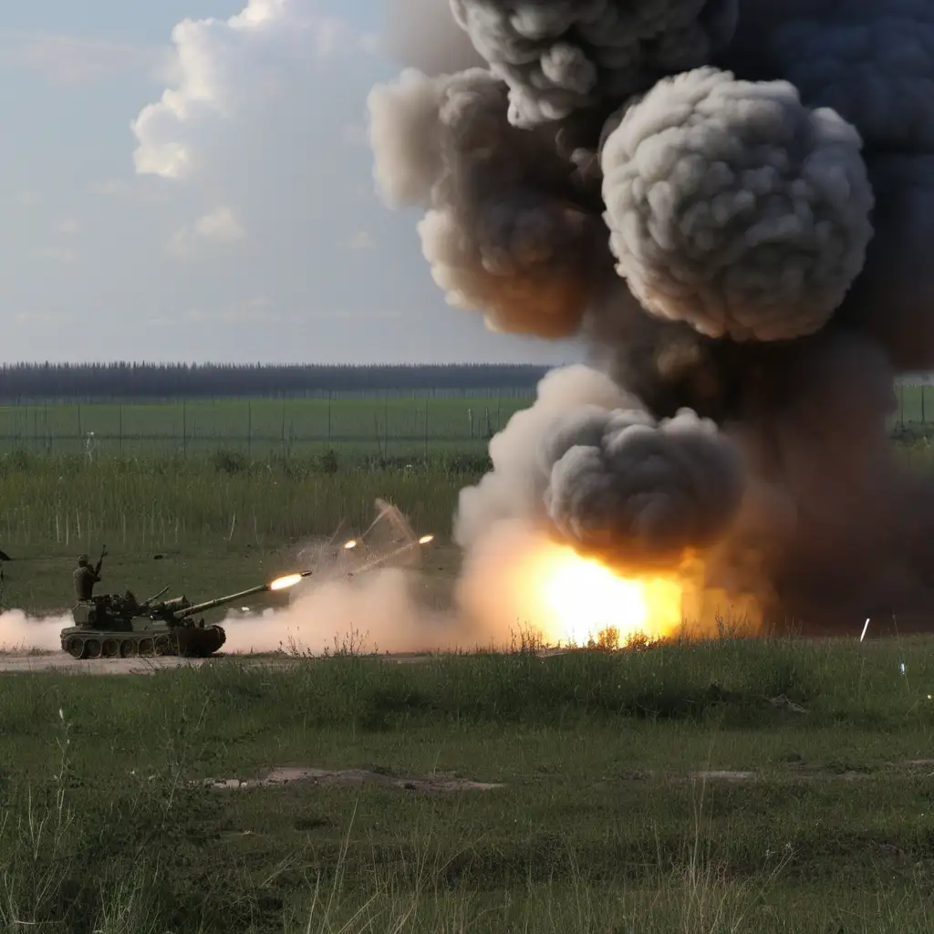 Explosive Artillery Strike Hits Russian Positions