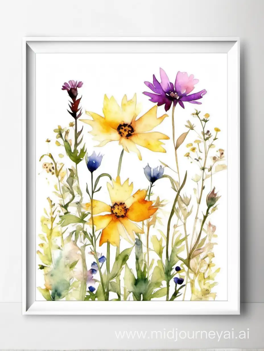 Wildflower Watercolor Prints Botanical Home Decor for Her Bedroom