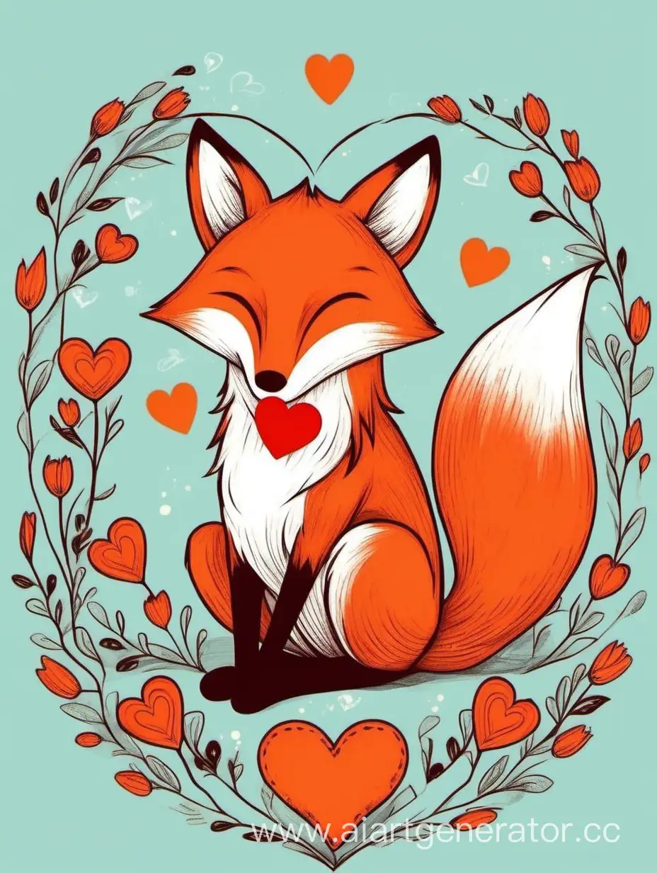 Adorable-Little-Fox-Holding-Heart