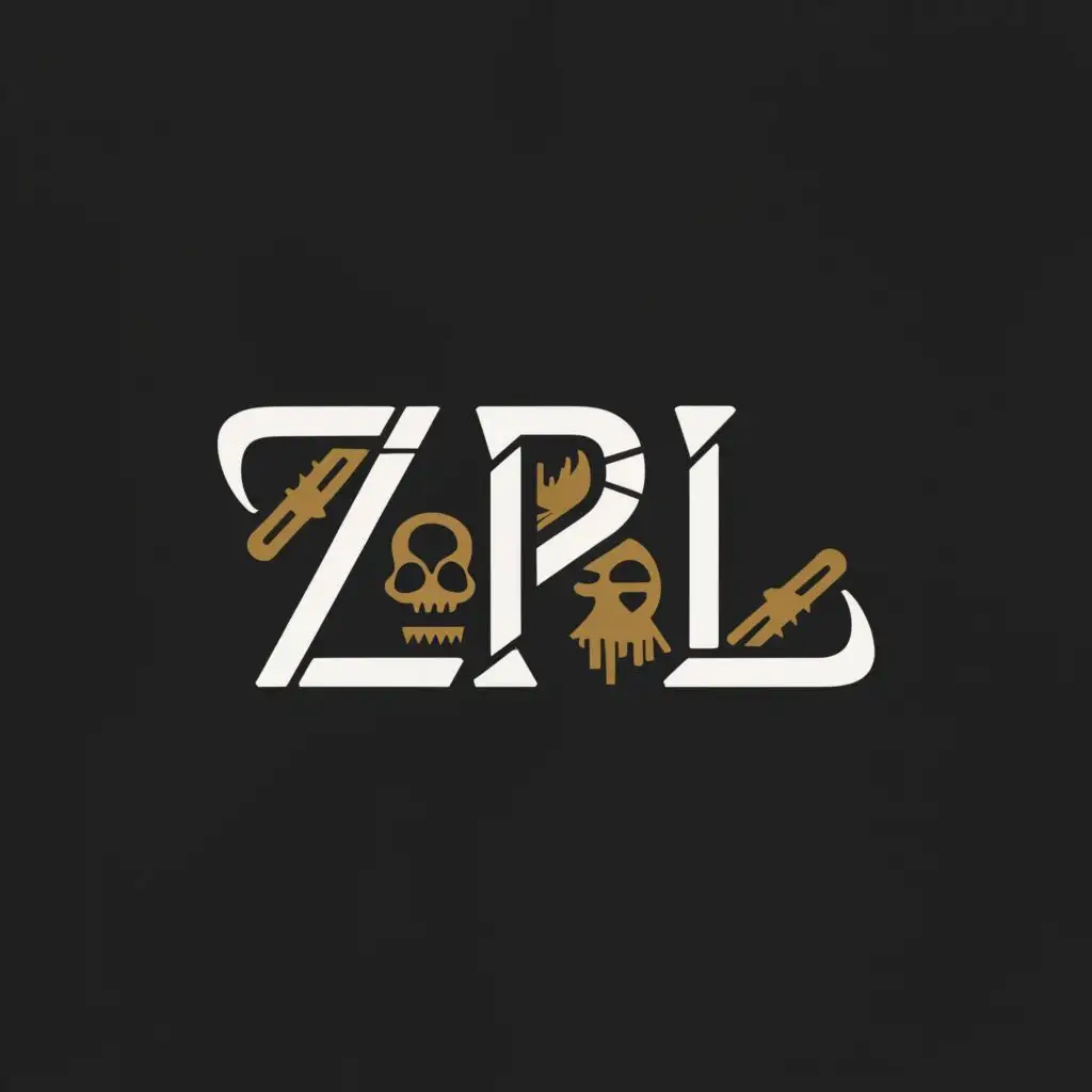 a logo design,with the text "ZOMBIE PIRATE LAWZ", main symbol:ZPL,Minimalistic,clear background