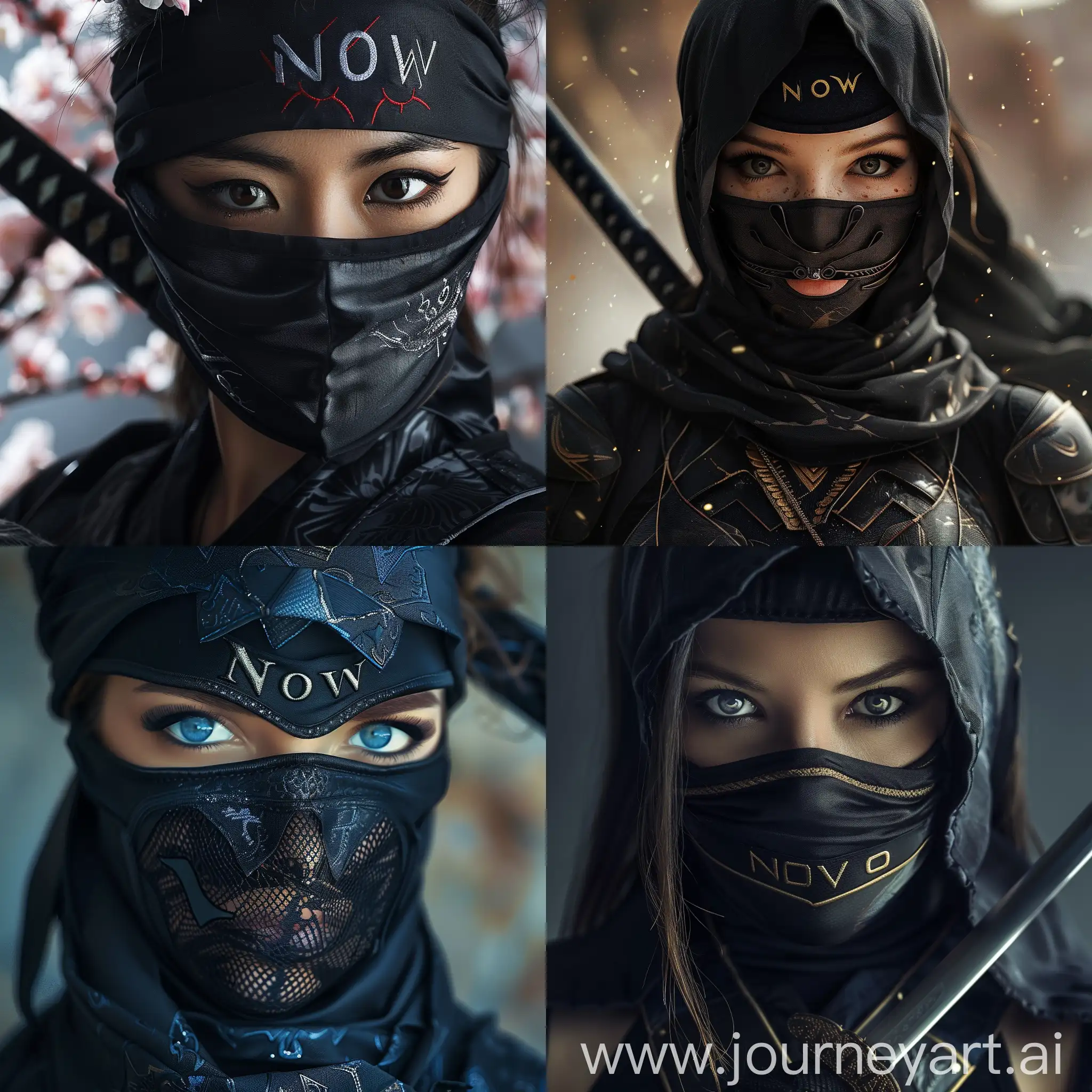  beautiful ninja woman with the NOVA written on her

