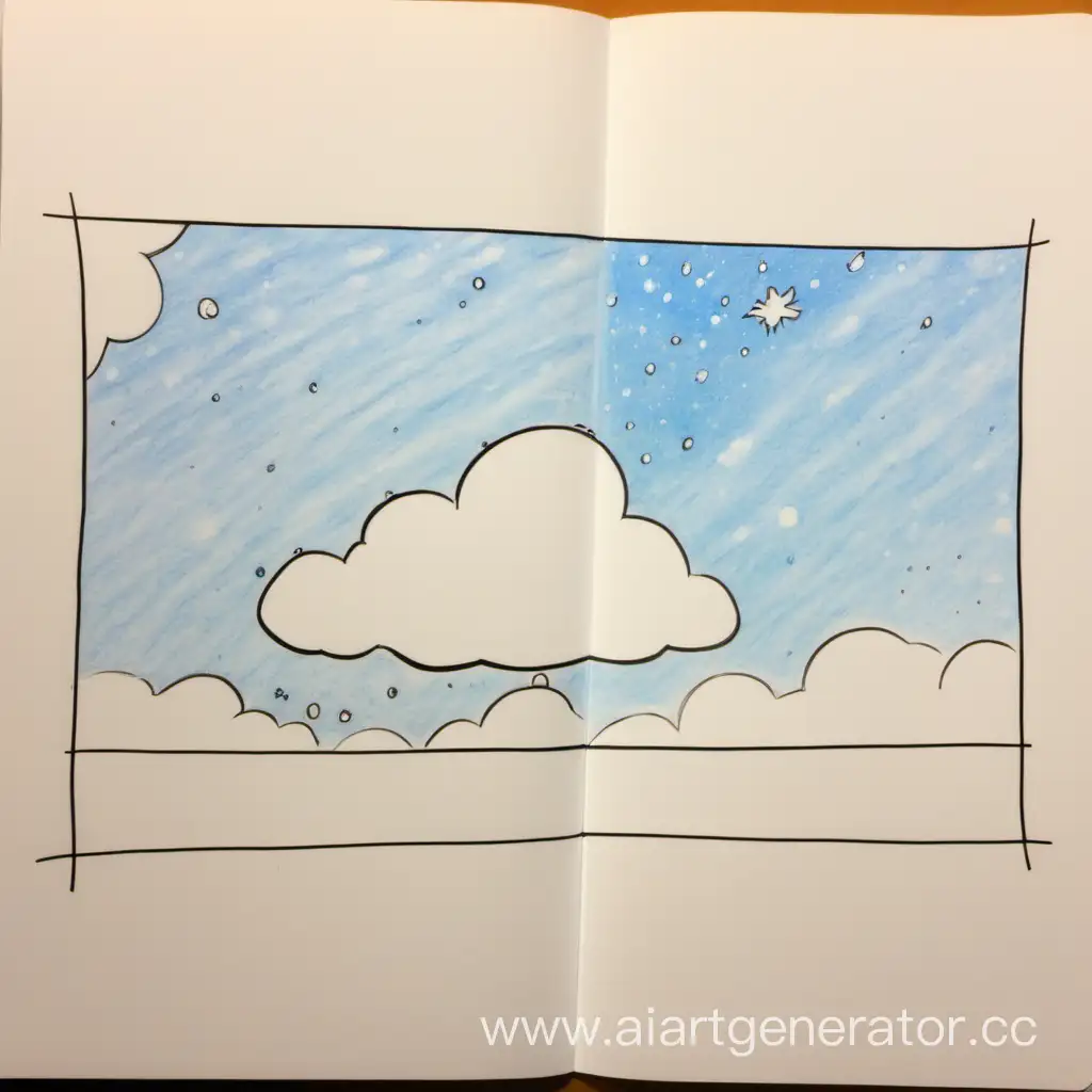 Нарисуй обложку, в которой на небе с одной стороны холод, а с другой тепло