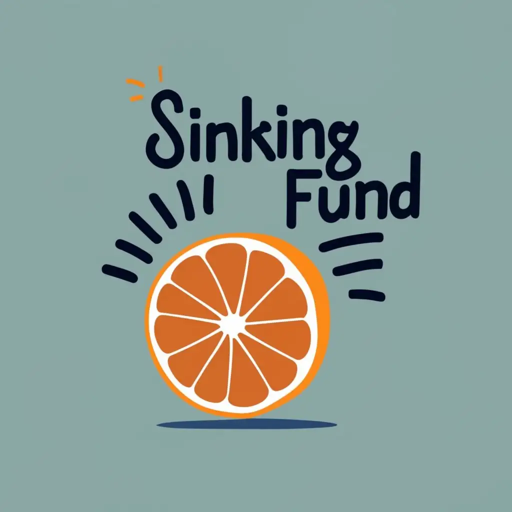 logo, symbolize of orange fruit, with the text "Sinking Fund 2024", typography