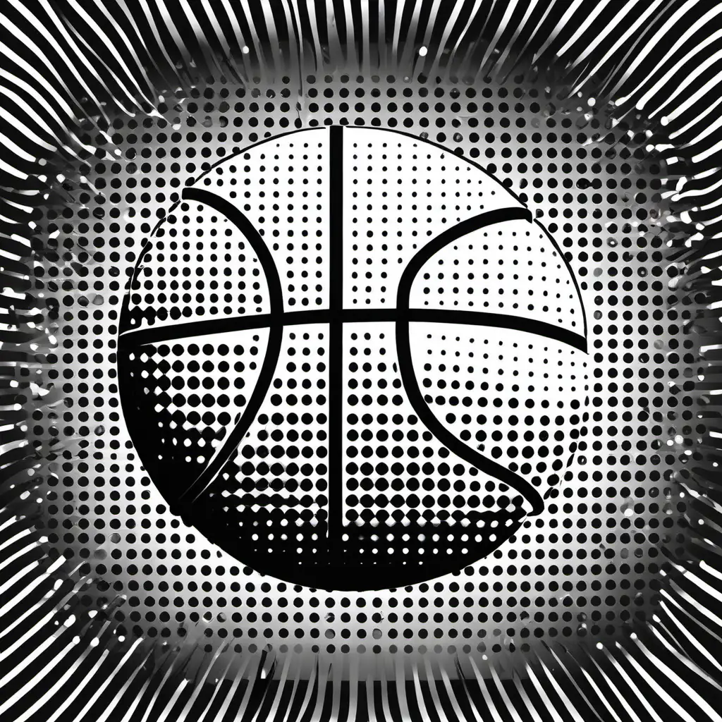 Dynamic Basketball Action in Classic Black and White
