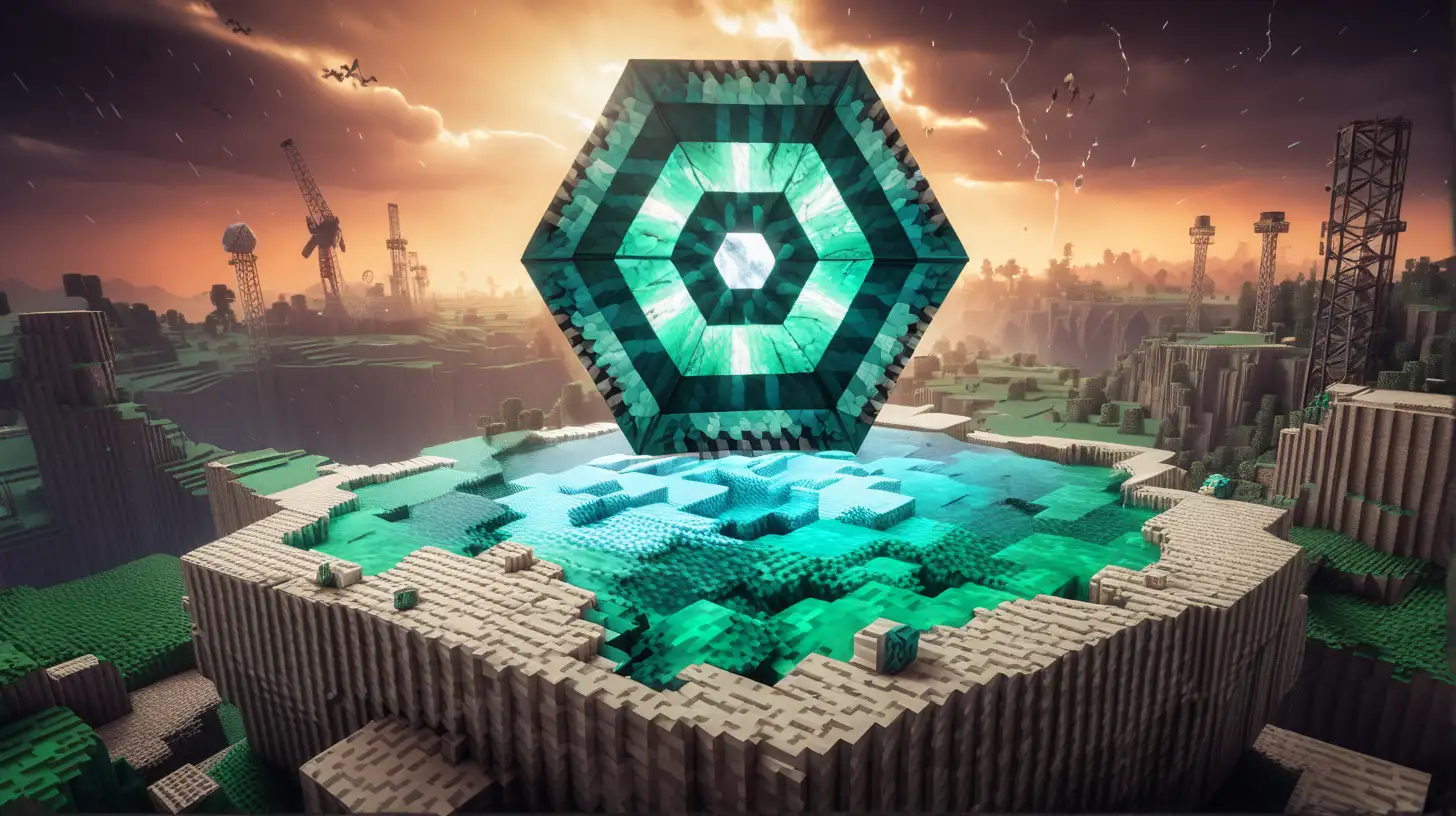  minecraft, poster, 16k, micro, post-apocalypse, quasi, time-lapse, hexagon, wavy, Techno Marble, tornadic, horror