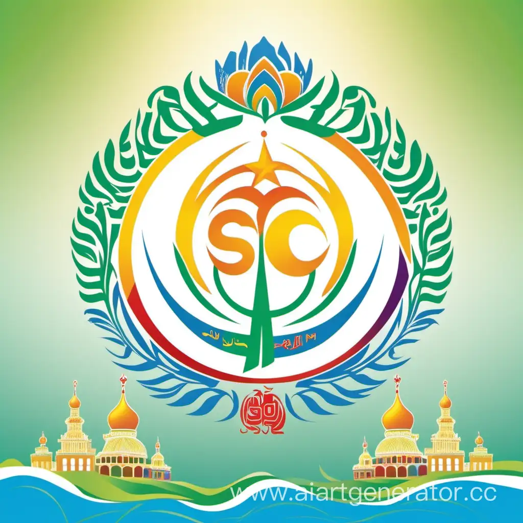 Создать логотип для туристического фестиваля стран ШОС, на логотипе не должно быть текста и названий, чисто символ,  лаконичный  