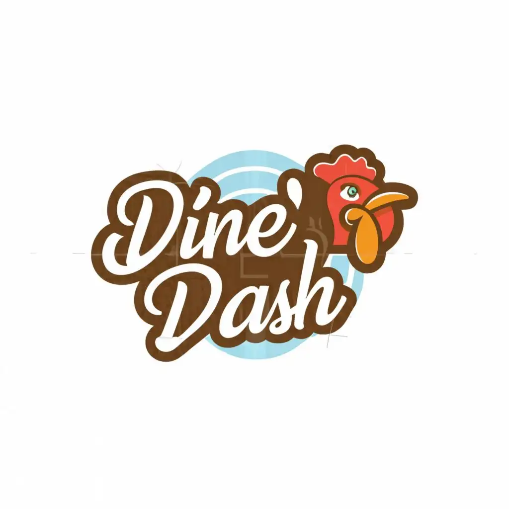 logo, chicken restaurant, with the text "Dine'N'Dash", typography, be used in Restaurant industry