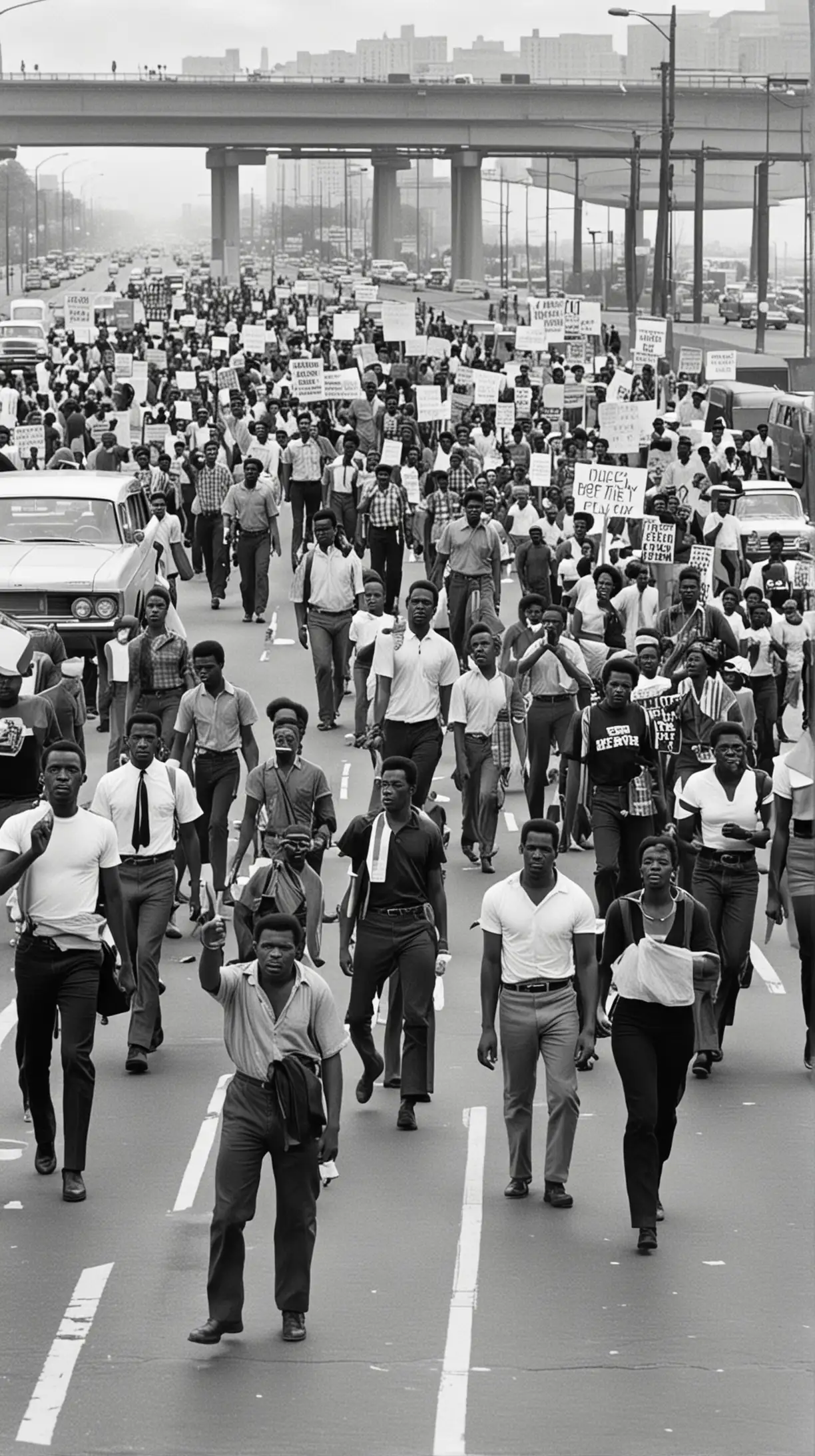black people in the 60s protesting on the highways