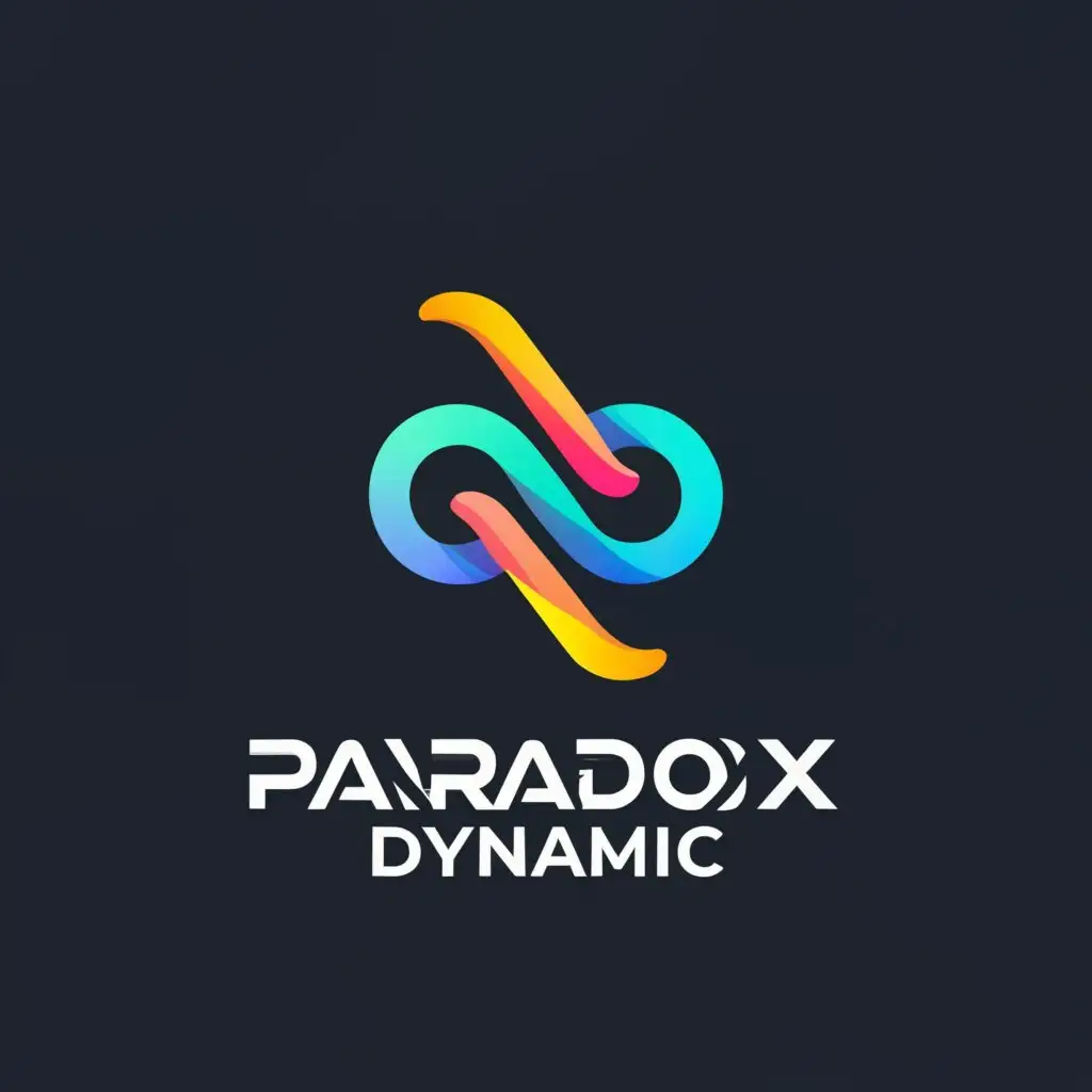 a logo design,with the text "Paradox dynamic", main symbol:"P" and "D" crafted in infinity Symbol,complex,be used in Technology industry,clear background