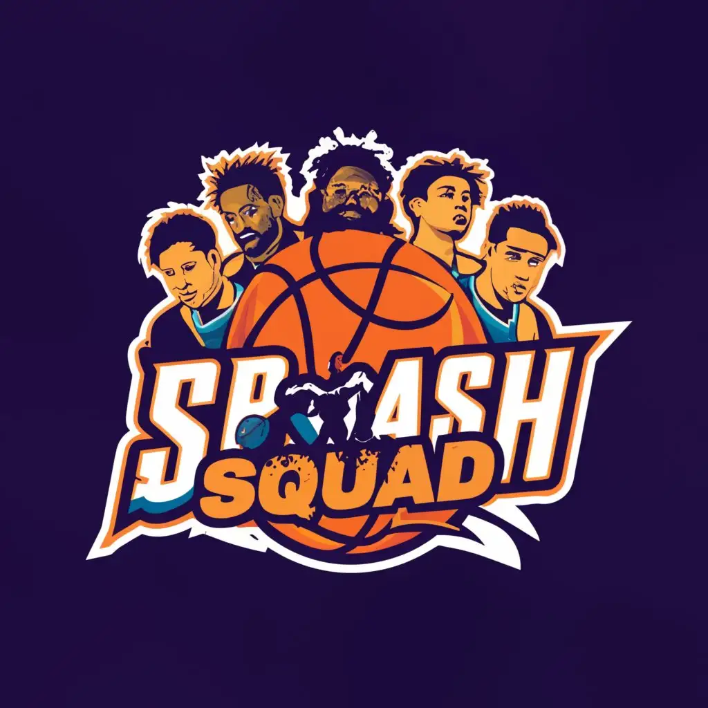 LOGO-Design-for-Splash-Squad-Realistic-Basketball-Team-Photo-in-Sports-Fitness-Industry