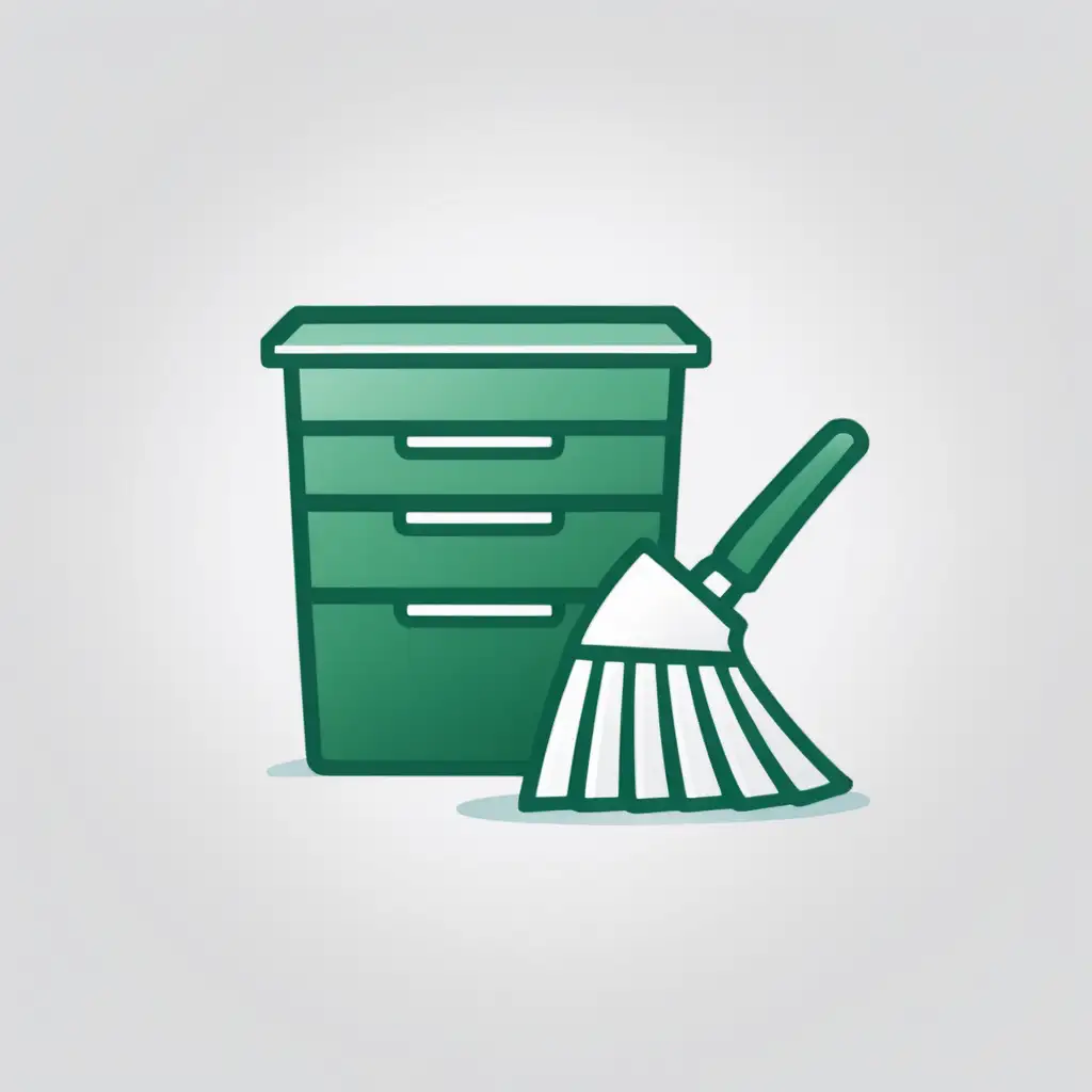 Professional Office Cleaning Icon in Refreshing White and Green