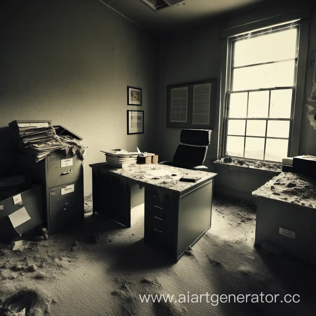 Vintage-Dusty-Office-Interior-with-Abandoned-Files-and-Antique-Furniture
