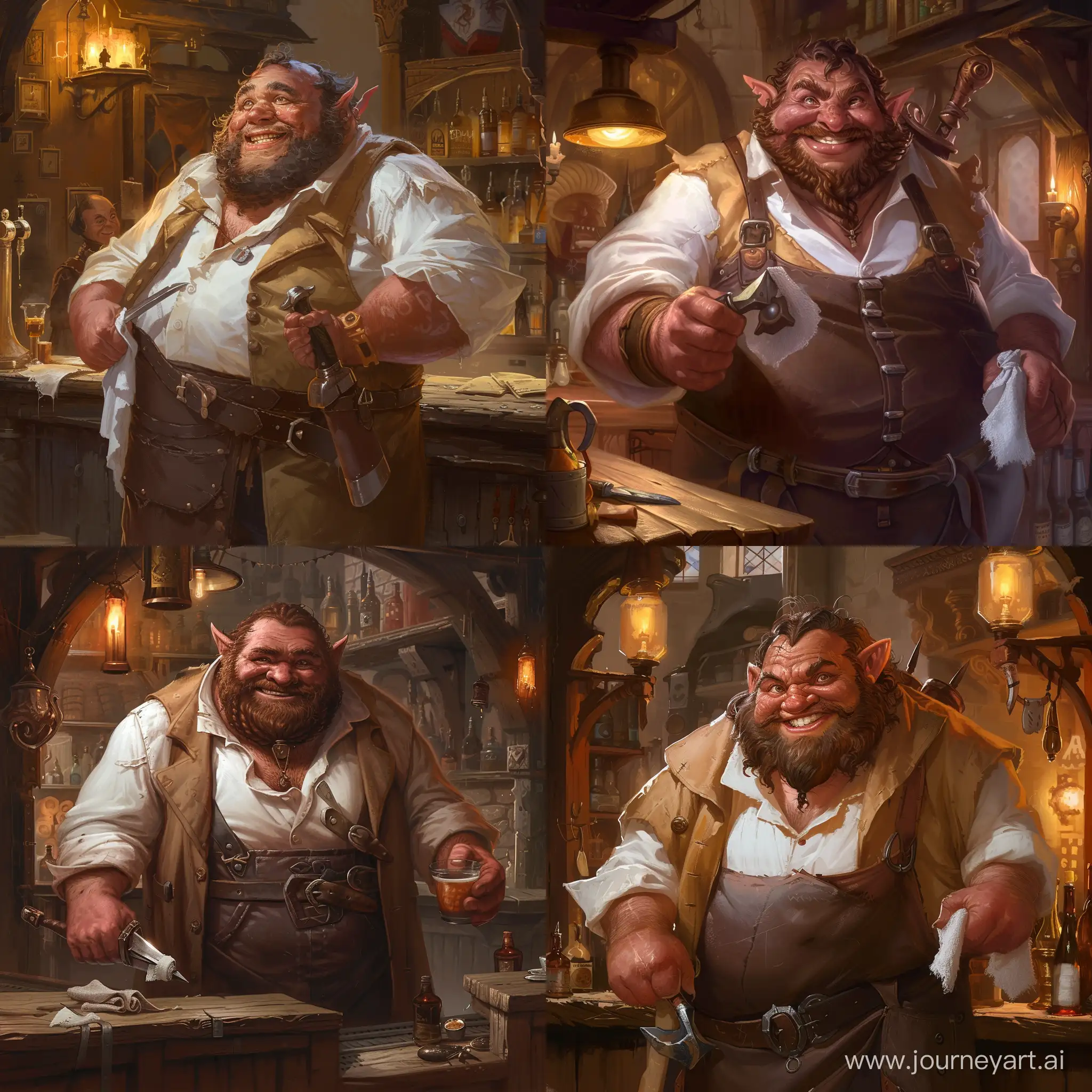 Friendly-HalfElf-Tavern-Keeper-with-Dagger-and-Rag-in-Comfortable-Tavern