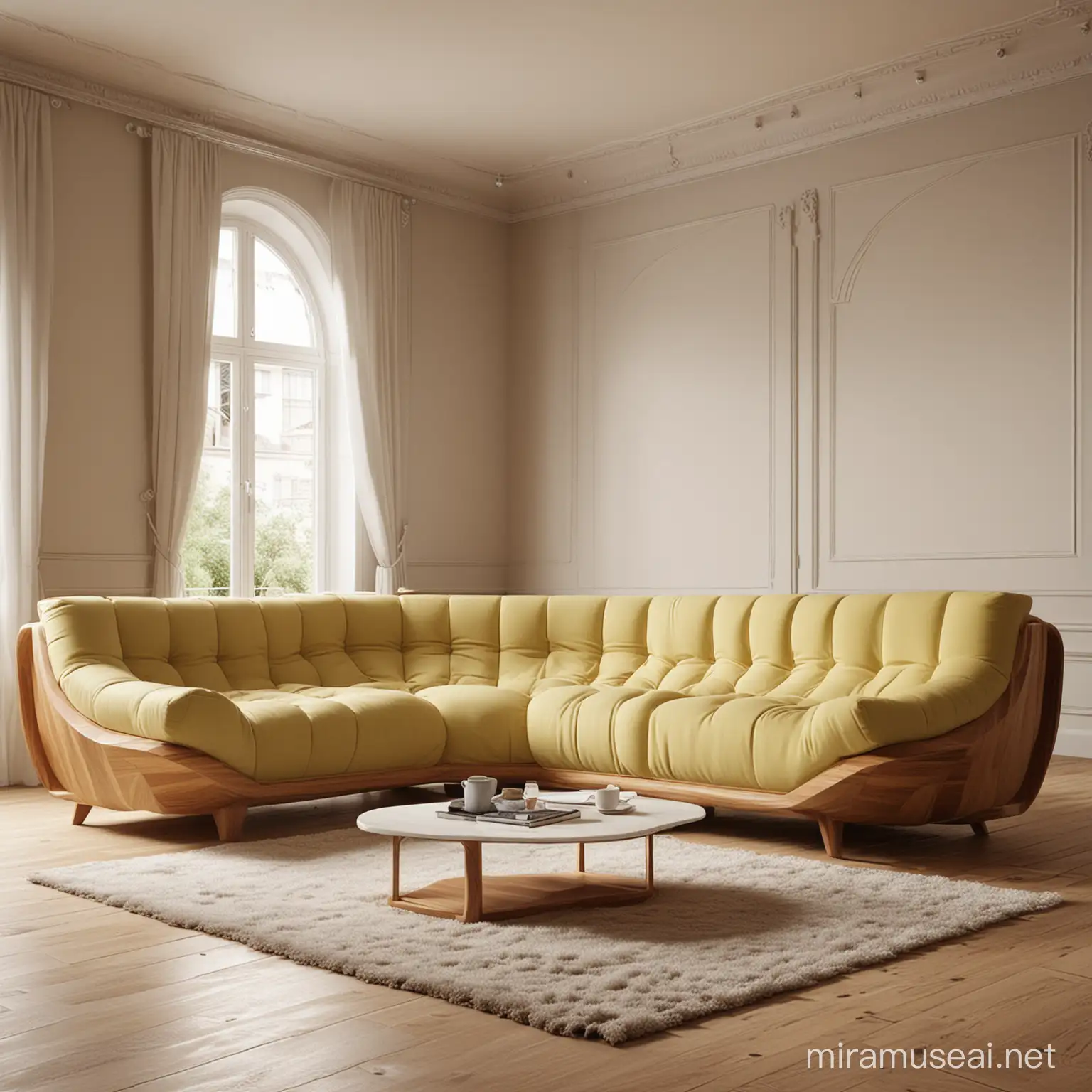 Futuristic Modular Sofa in Vibrant Living Space