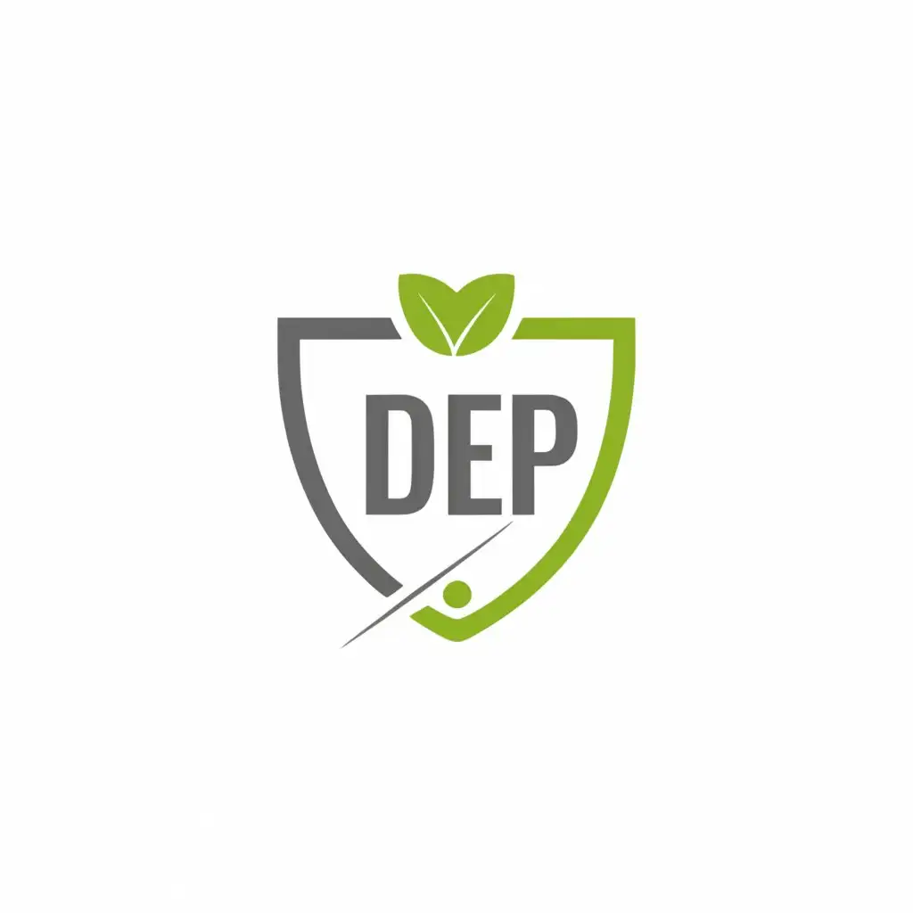a logo design,with the text "DEP", main symbol:protect, environment, care,Moderate,clear background