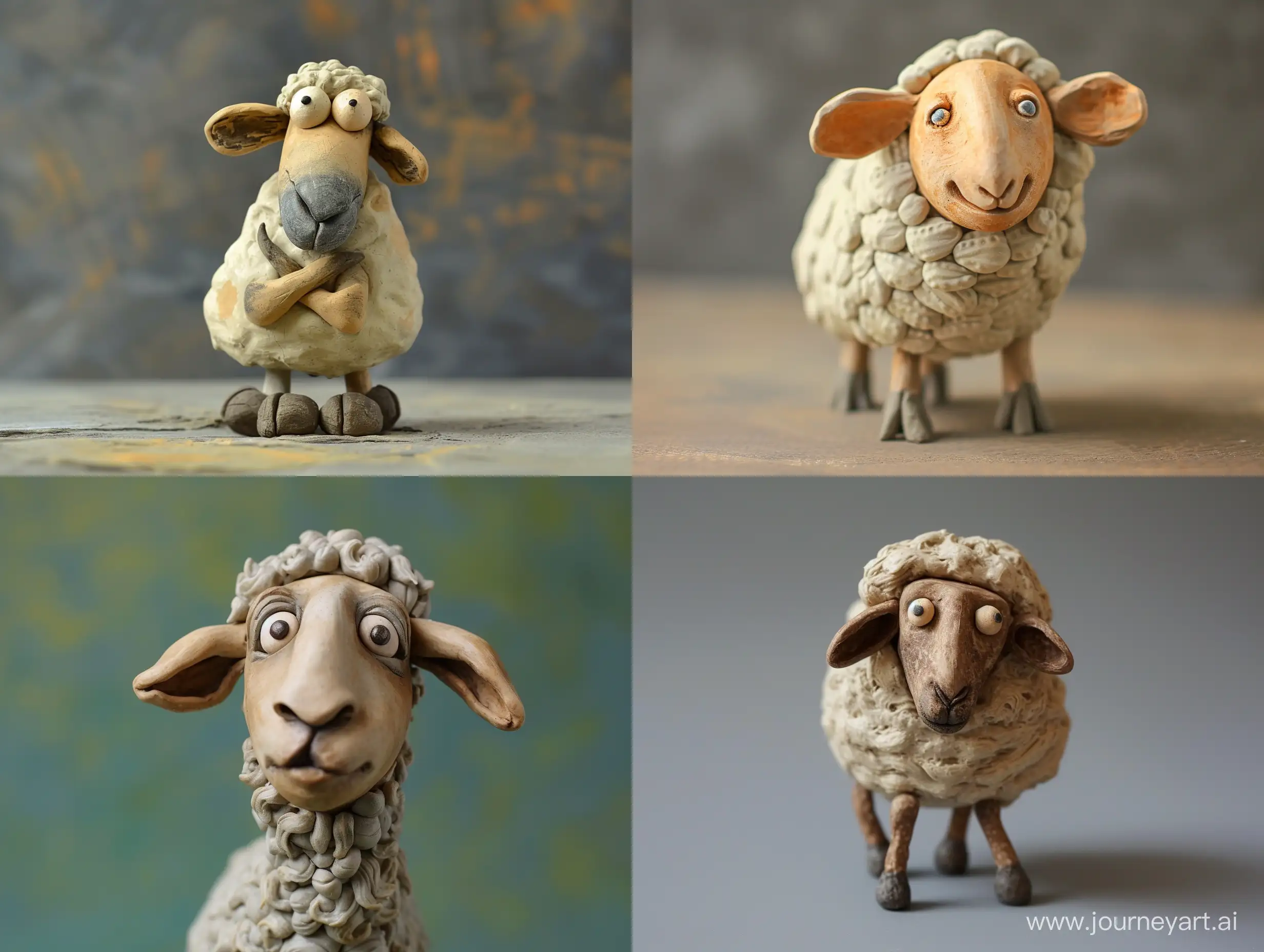 Sheep-Character-Clay-Art-Statuette