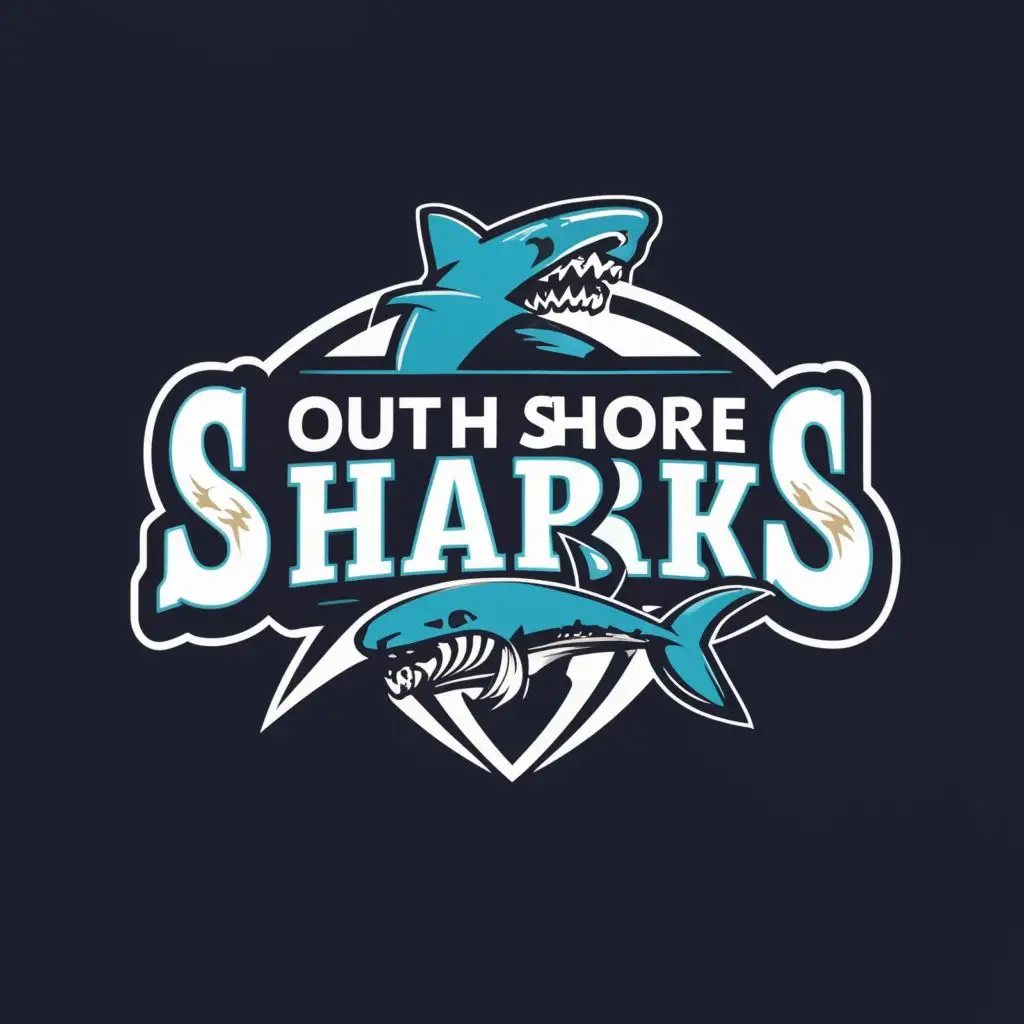 a logo design,with the text "South Shore Sharks ", main symbol:Shark,Moderate,be used in Retail industry,clear background