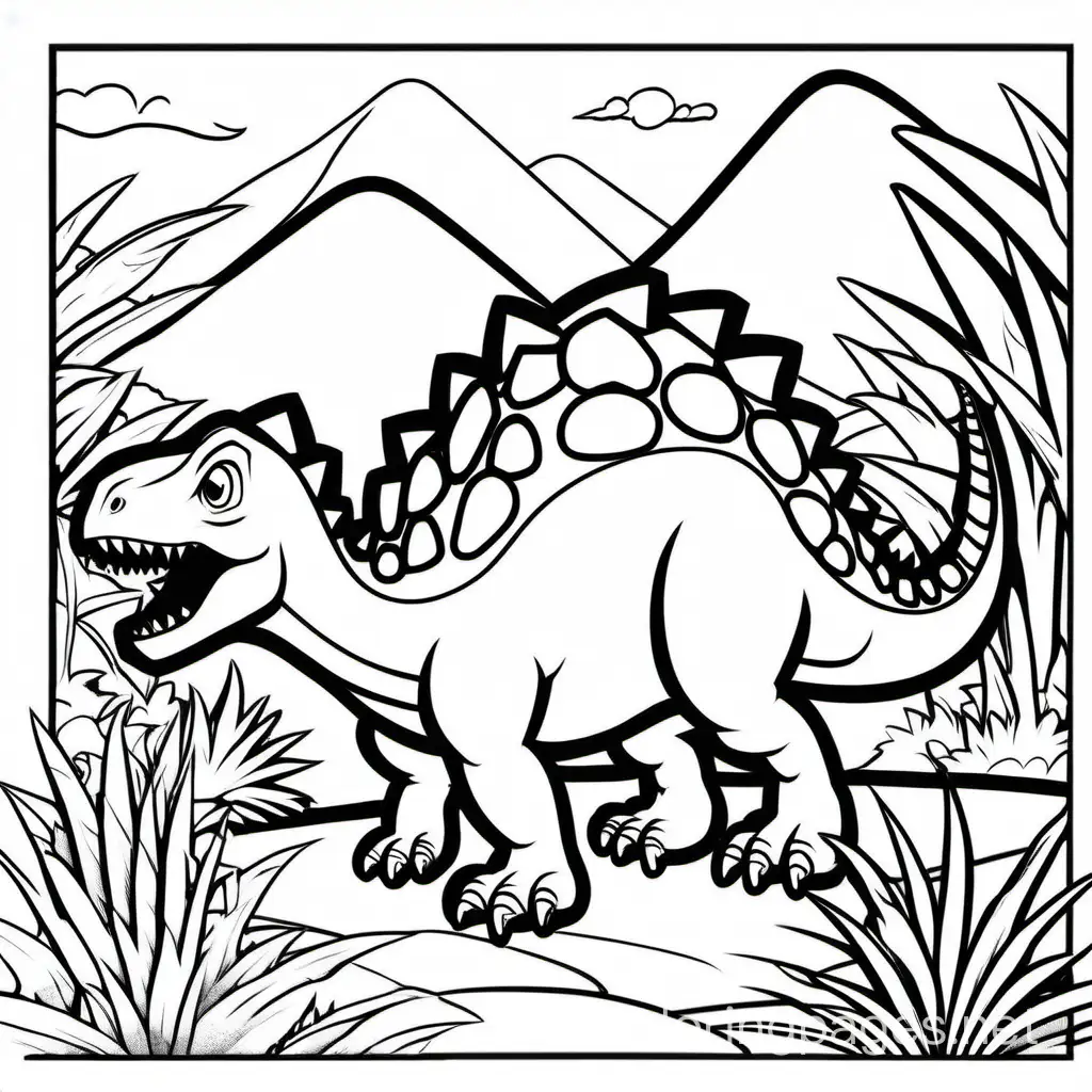 Simple-Dinosaur-Coloring-Page-for-Kids-on-White-Background