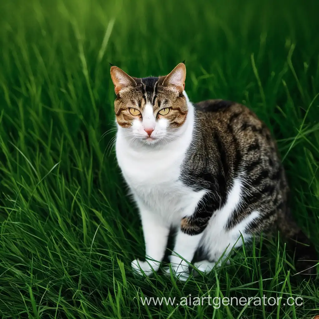Relaxed-Cat-Enjoying-Nature-in-the-Grass