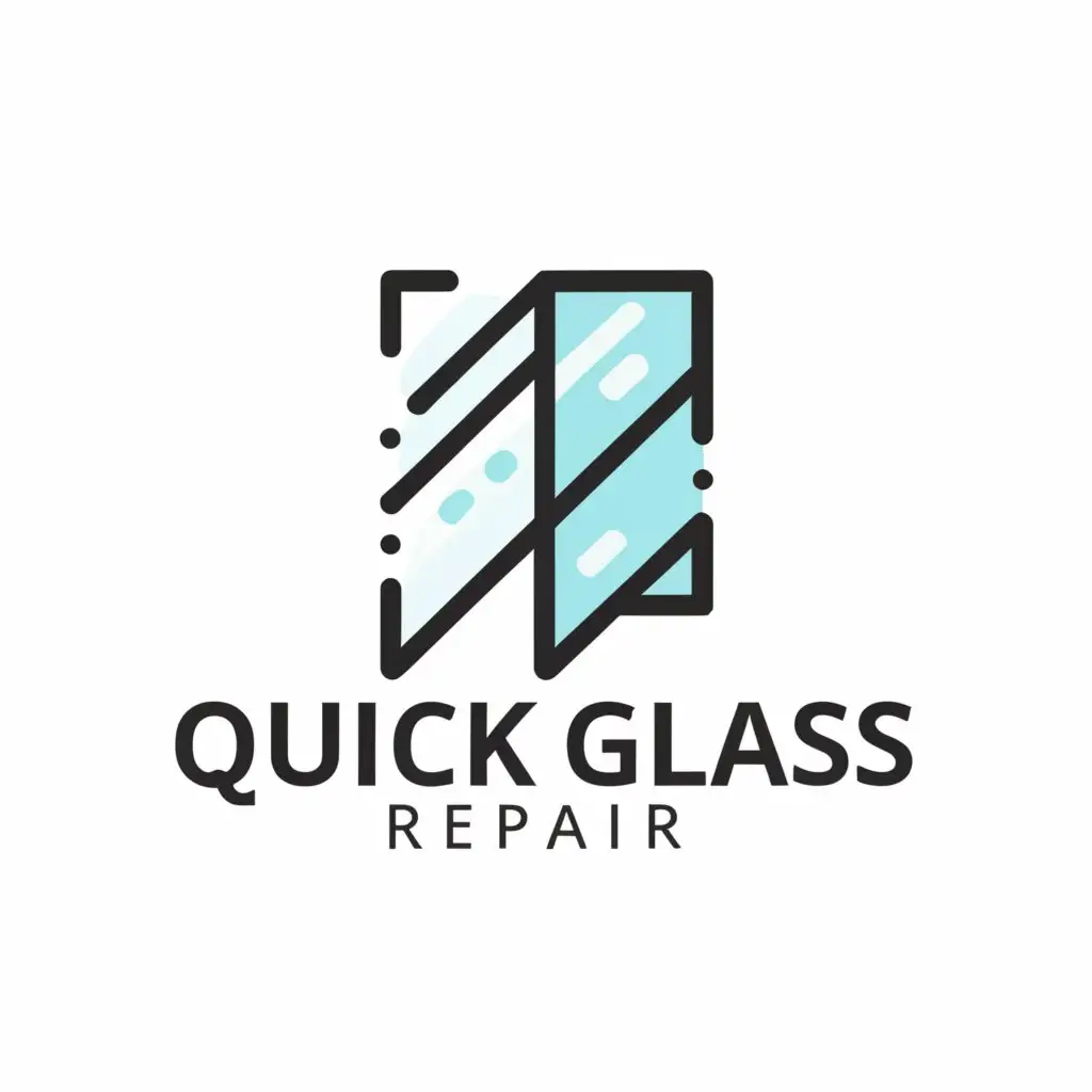 a logo design,with the text "Quick glass repair", main symbol:Glass repair company for residential and commercial,Minimalistic,be used in Construction industry,clear background