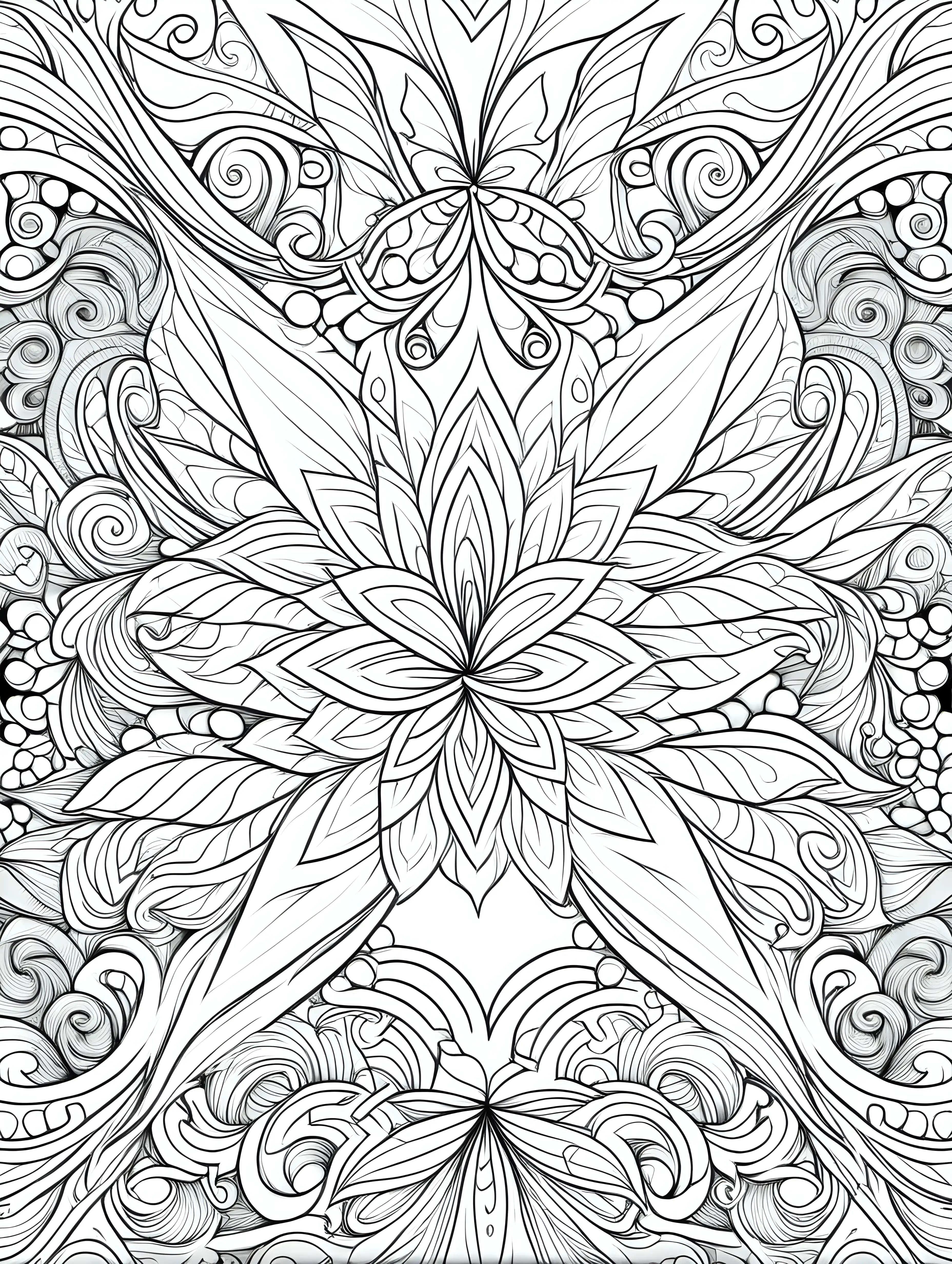create a seamless magical pattern outline on a white clear background for a adult coloring book
