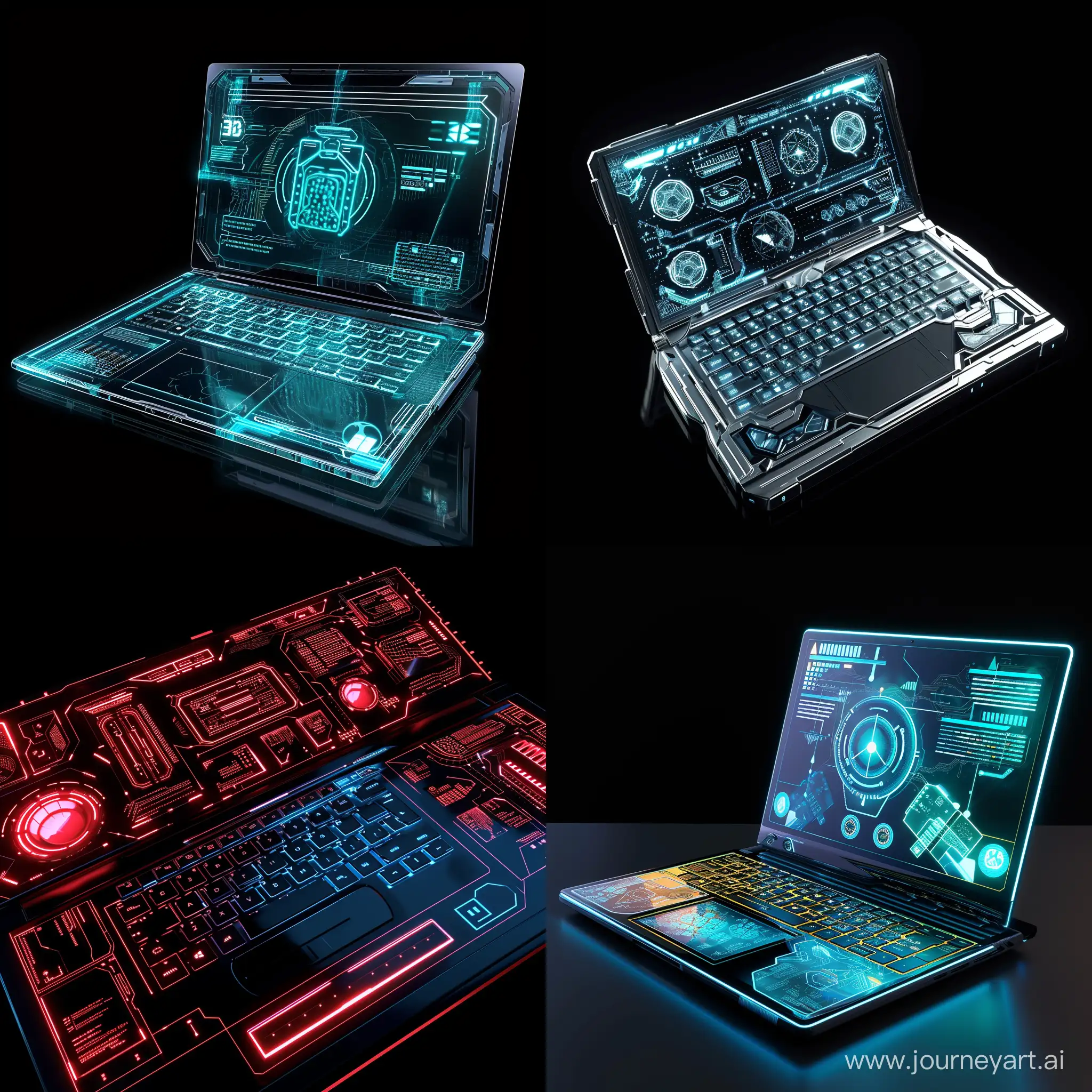 Futuristic cyber laptop