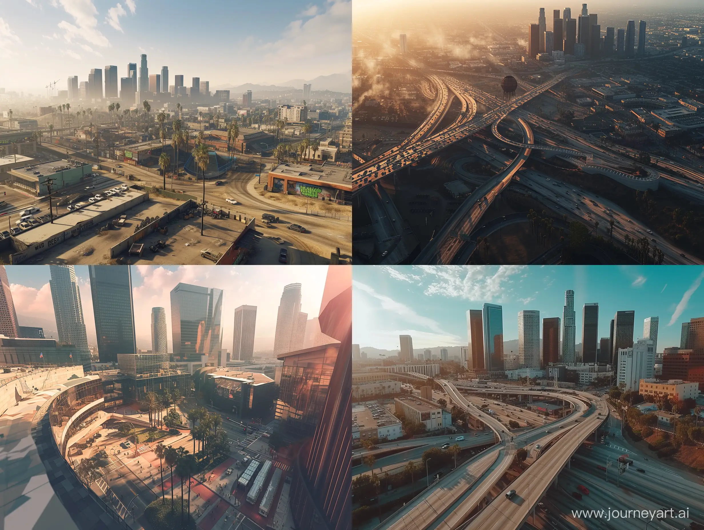 Vibrant-Procedural-Los-Angeles-Cityscape-Under-Natural-Daylight